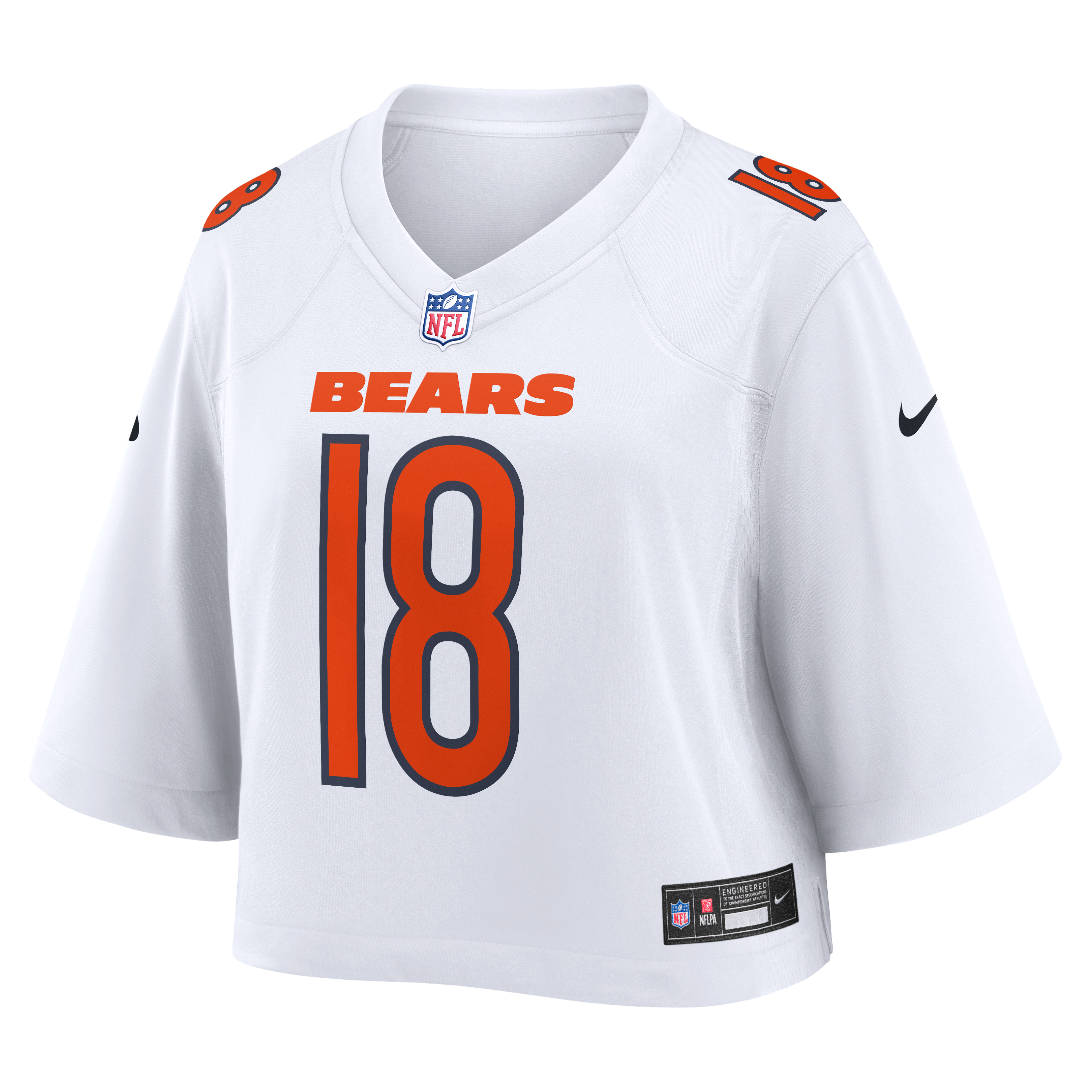 Maillot de match court Nike Caleb Williams blanc des Chicago Bears pour femmes