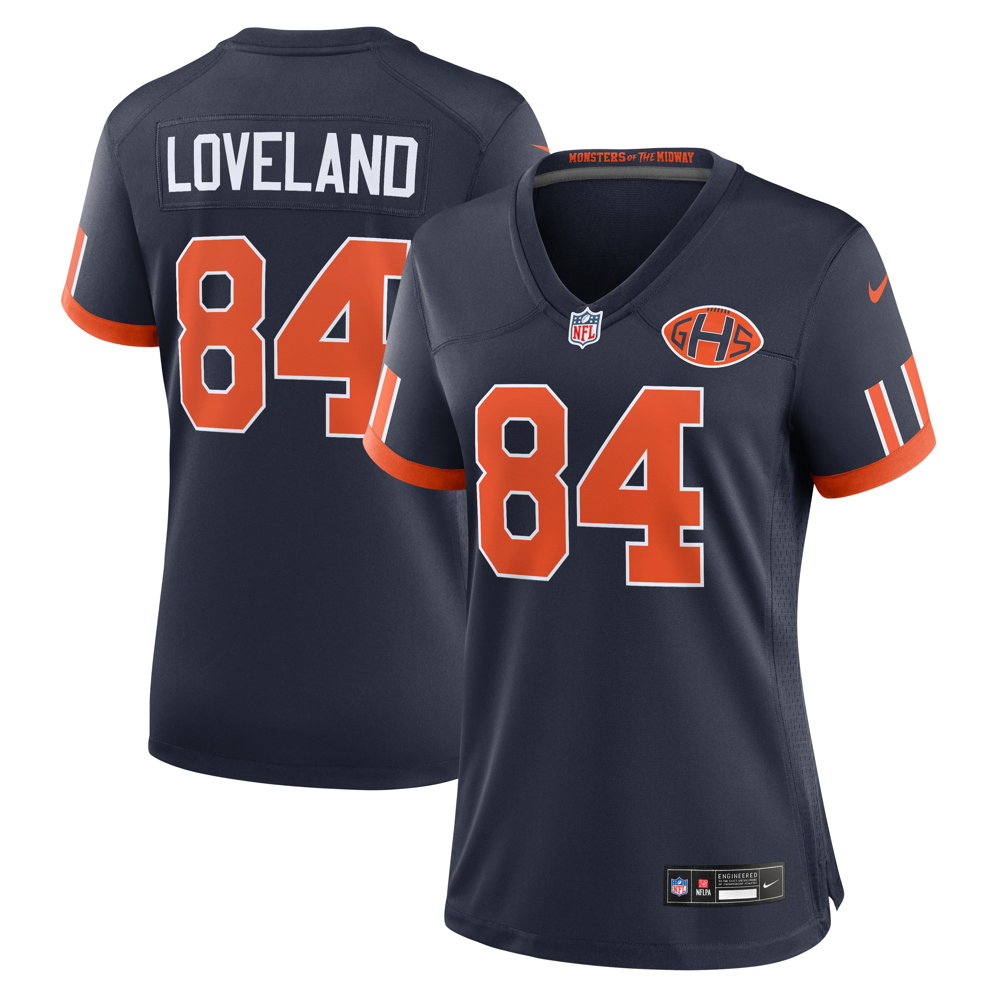 Women's Nike Colston Loveland Navy Chicago Bears 2026 Rivalries Collection Game Jersey