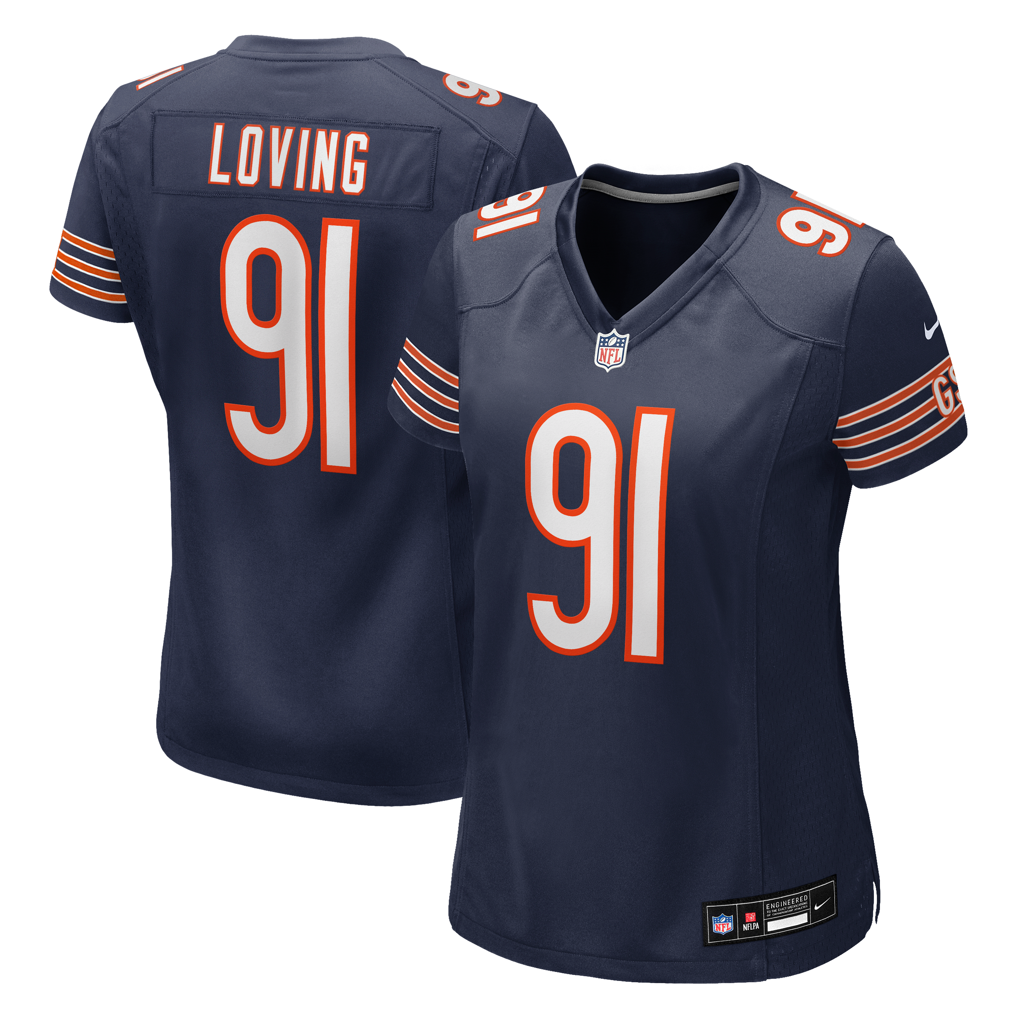 Women's Nike Jayden Loving Navy Chicago Bears Team Game Jersey