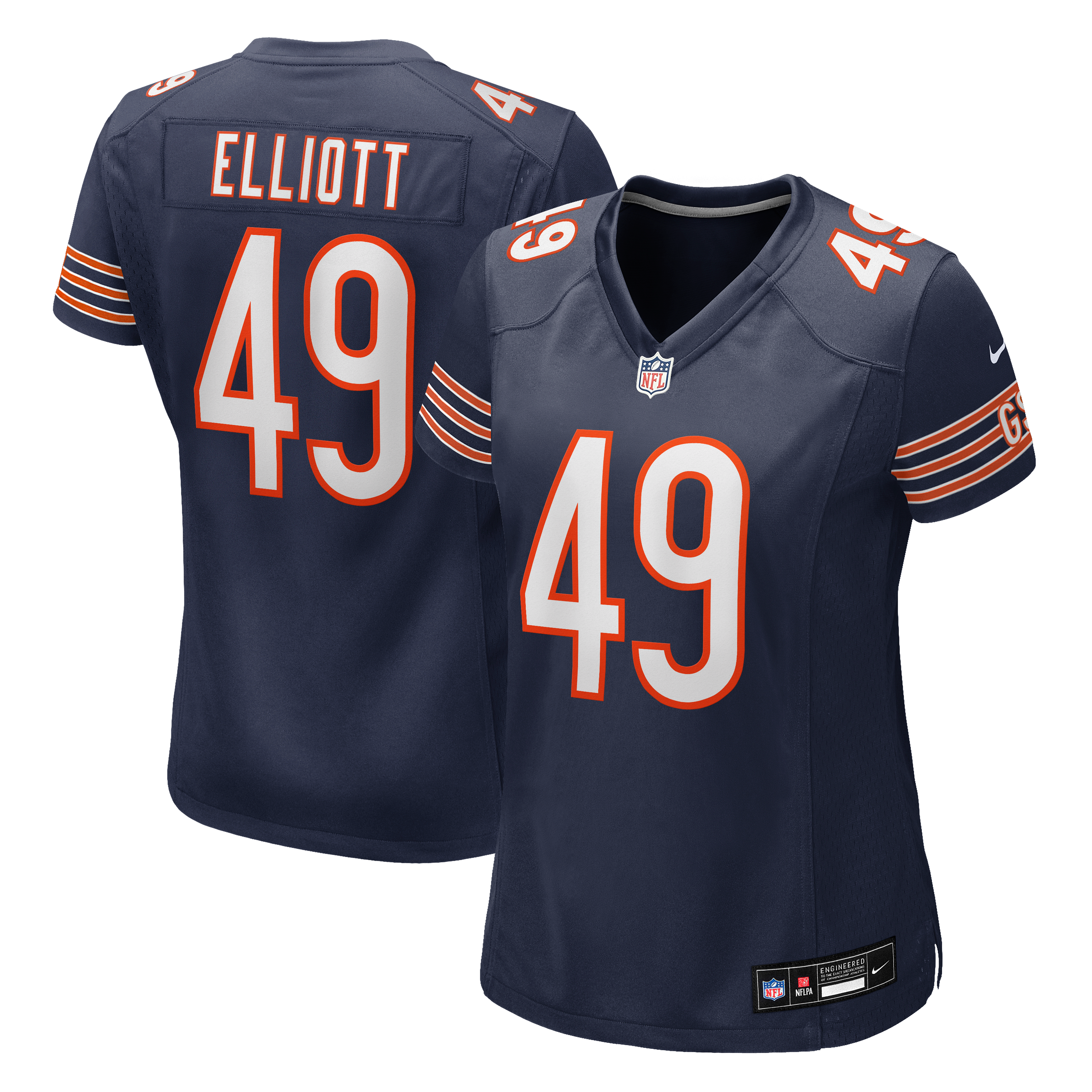 Women's Nike Keyshaun Elliott Navy Chicago Bears Team Game Jersey