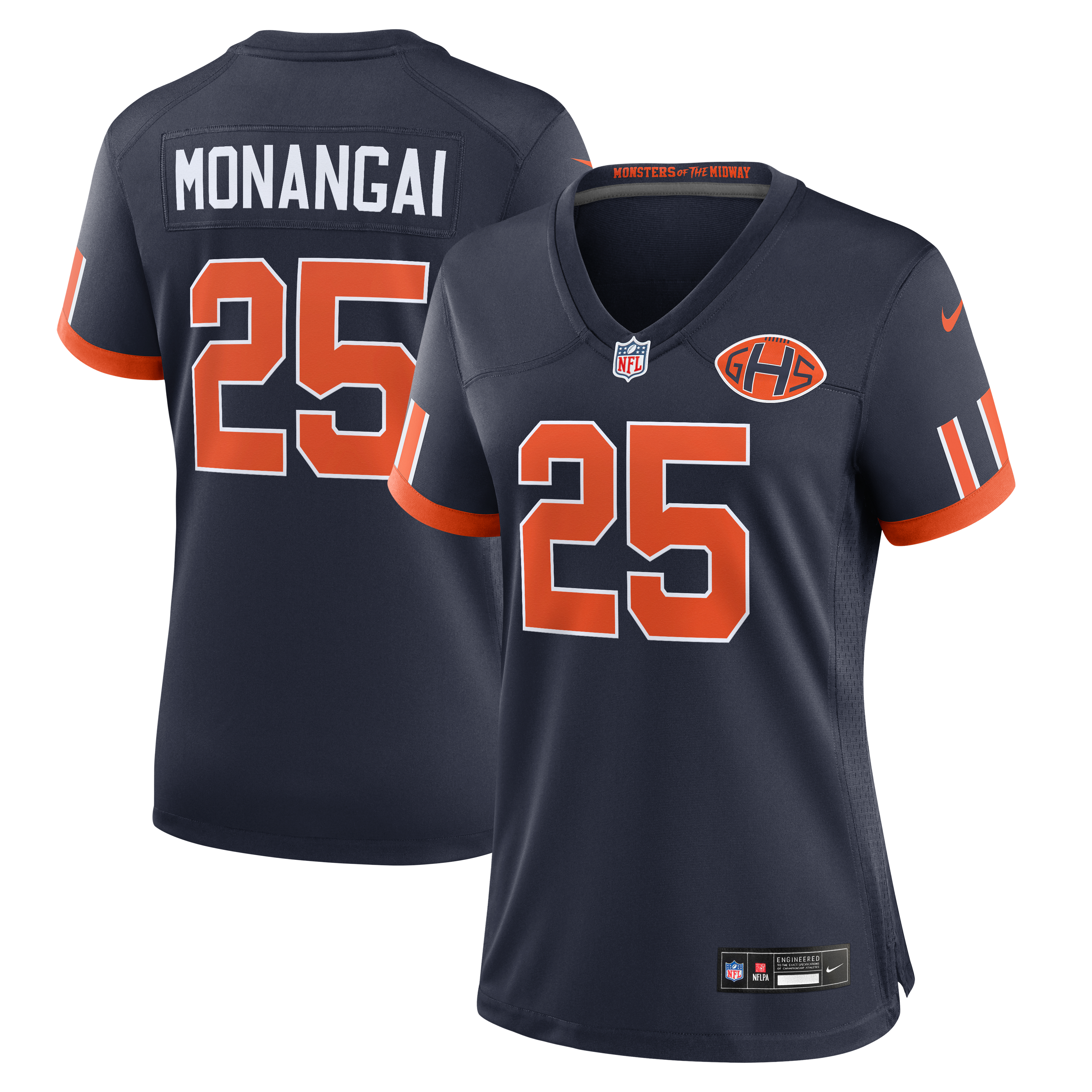 Women's Nike Kyle Monangai Navy Chicago Bears 2026 Rivalries Collection Game Jersey