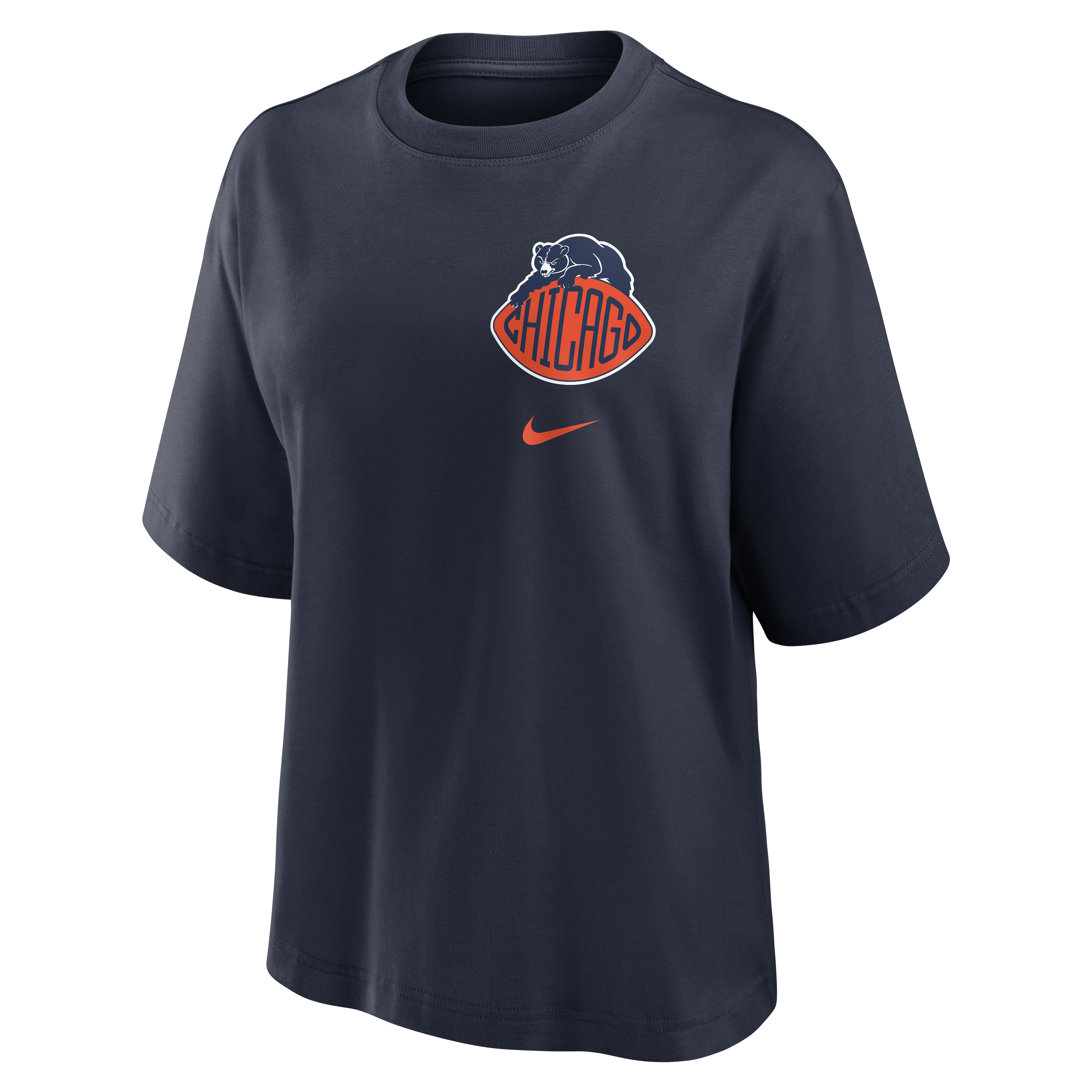 Women's Nike Navy Chicago Bears 2026 Rivalries Collection Boxy T-Shirt