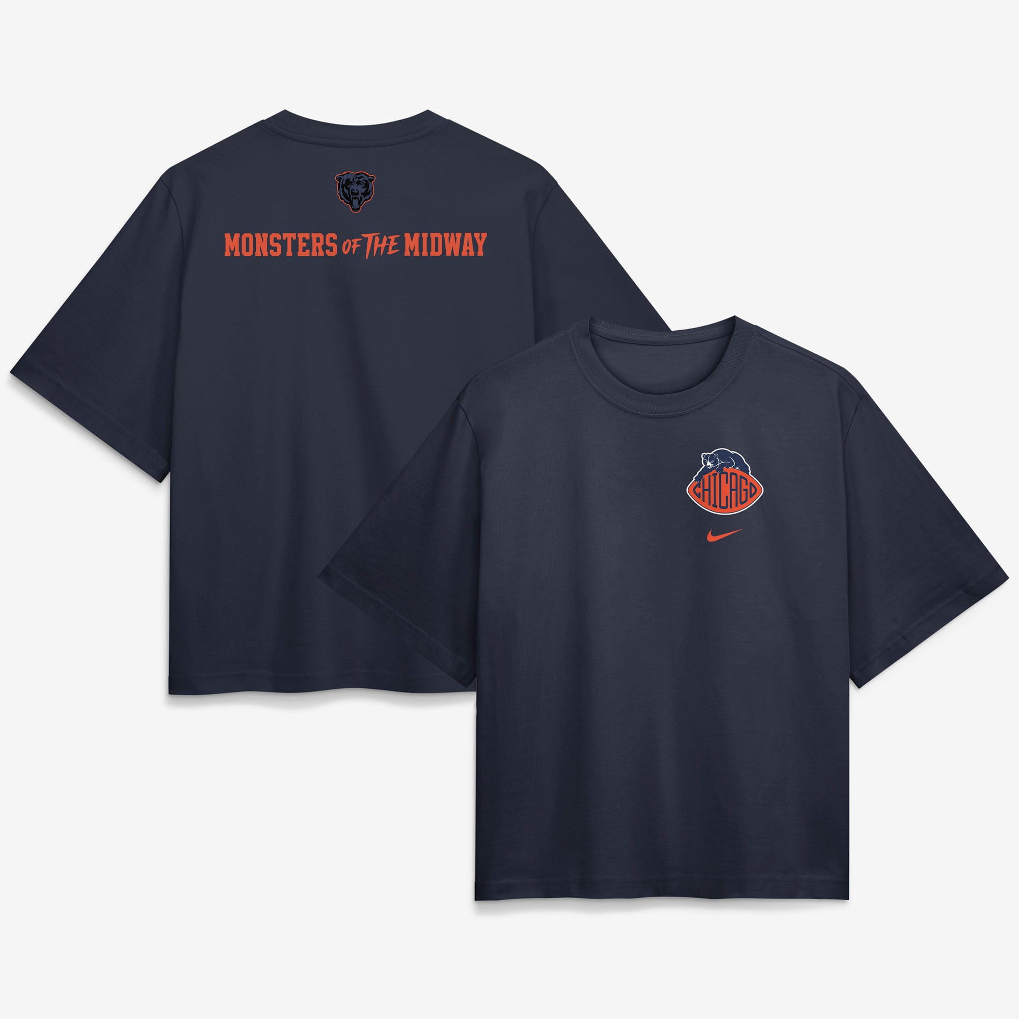 Women's Nike Navy Chicago Bears 2026 Rivalries Collection Boxy T-Shirt