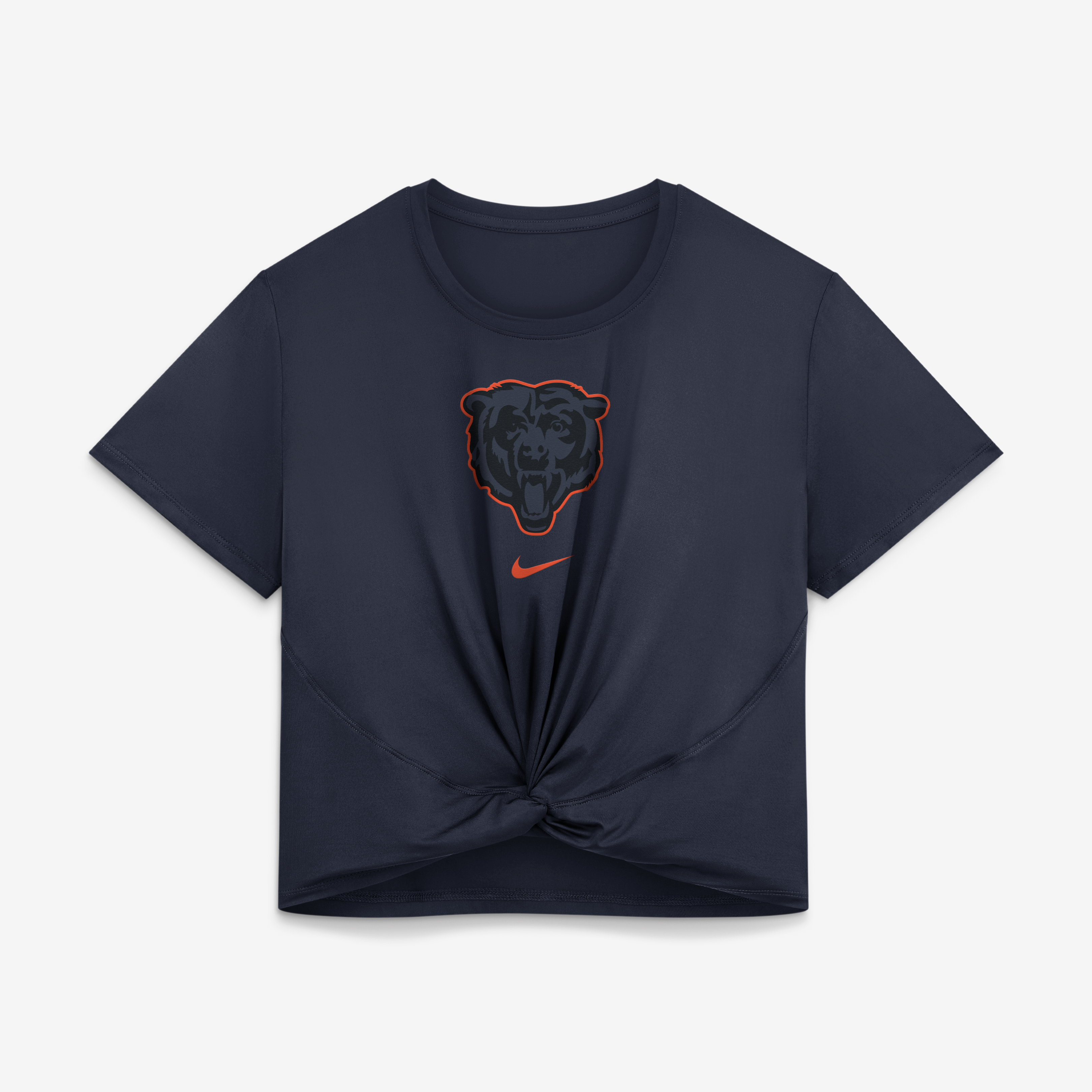 T-shirt court Nike Classic Twist pour femme, collection Chicago Bears 2026 Rivalries, bleu marine.