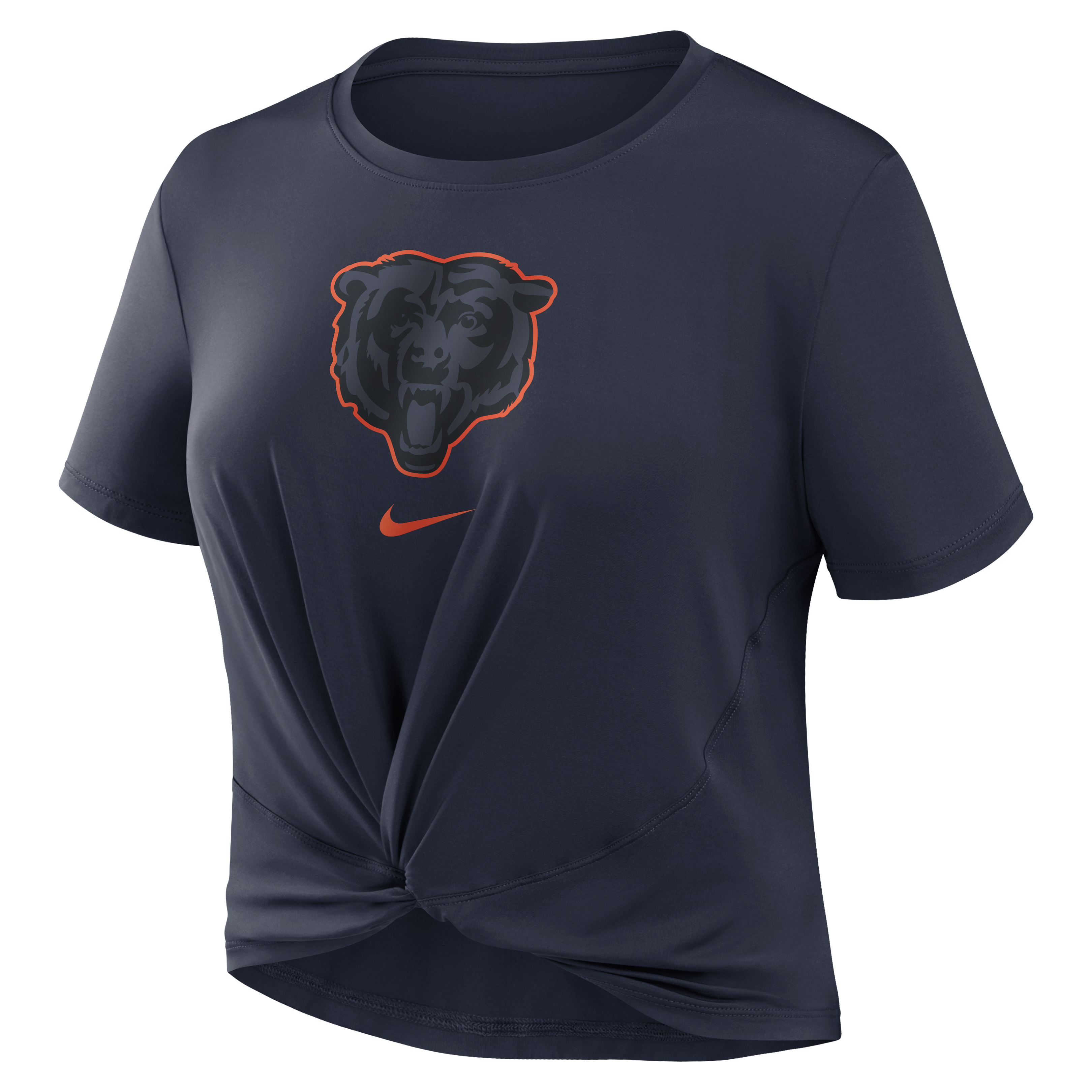 T-shirt court Nike Classic Twist pour femme, collection Chicago Bears 2026 Rivalries, bleu marine.
