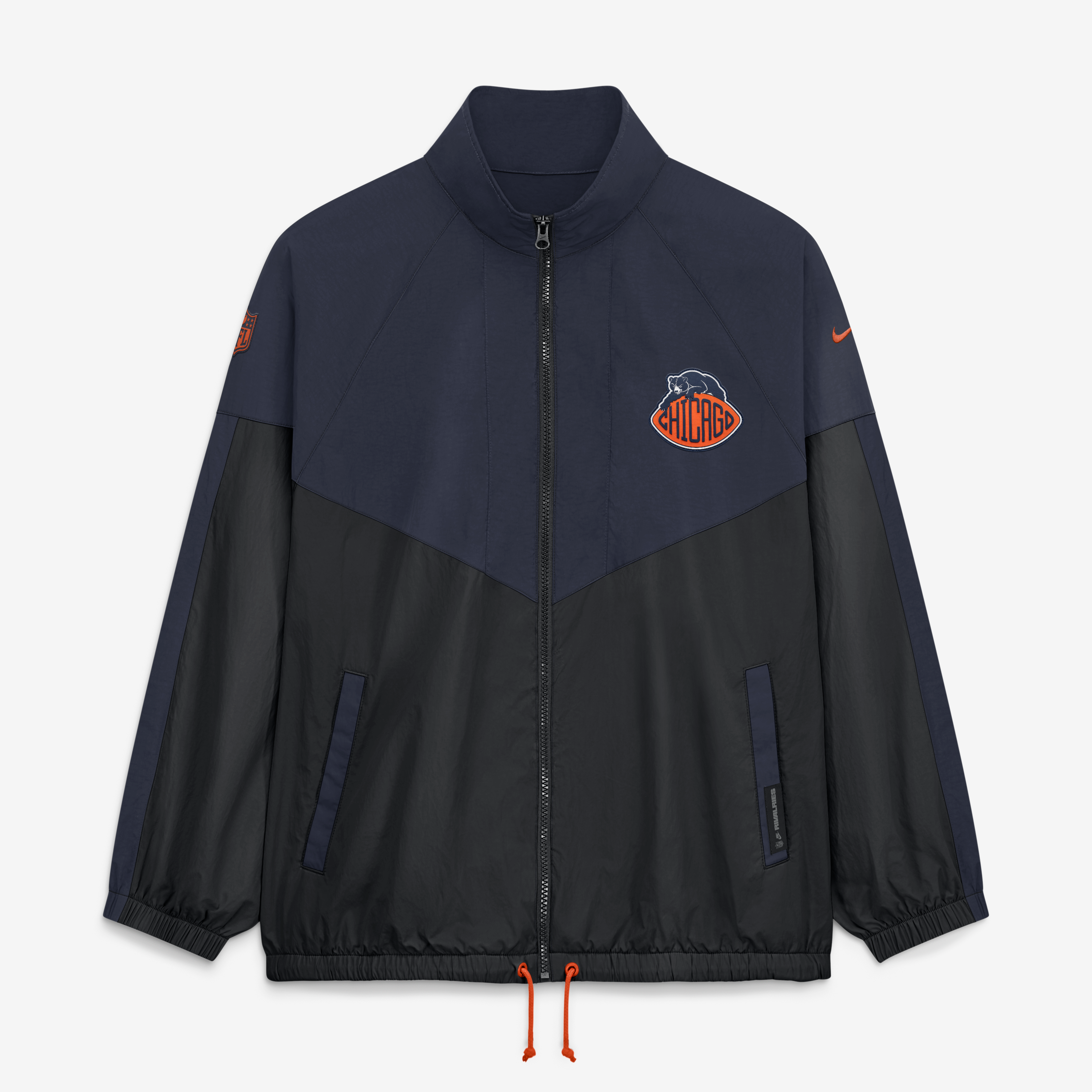 Veste zippée oversize Nike Chicago Bears 2026 Rivalries Collection pour femme, bleu marine