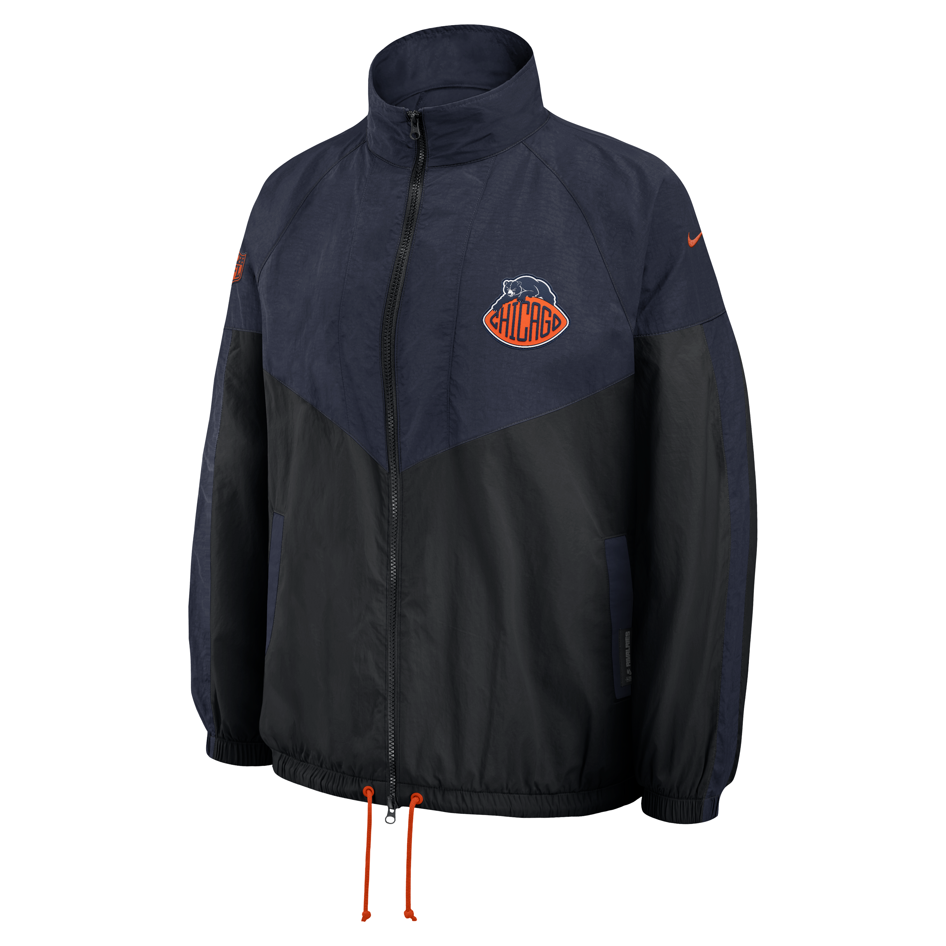 Veste zippée oversize Nike Chicago Bears 2026 Rivalries Collection pour femme, bleu marine