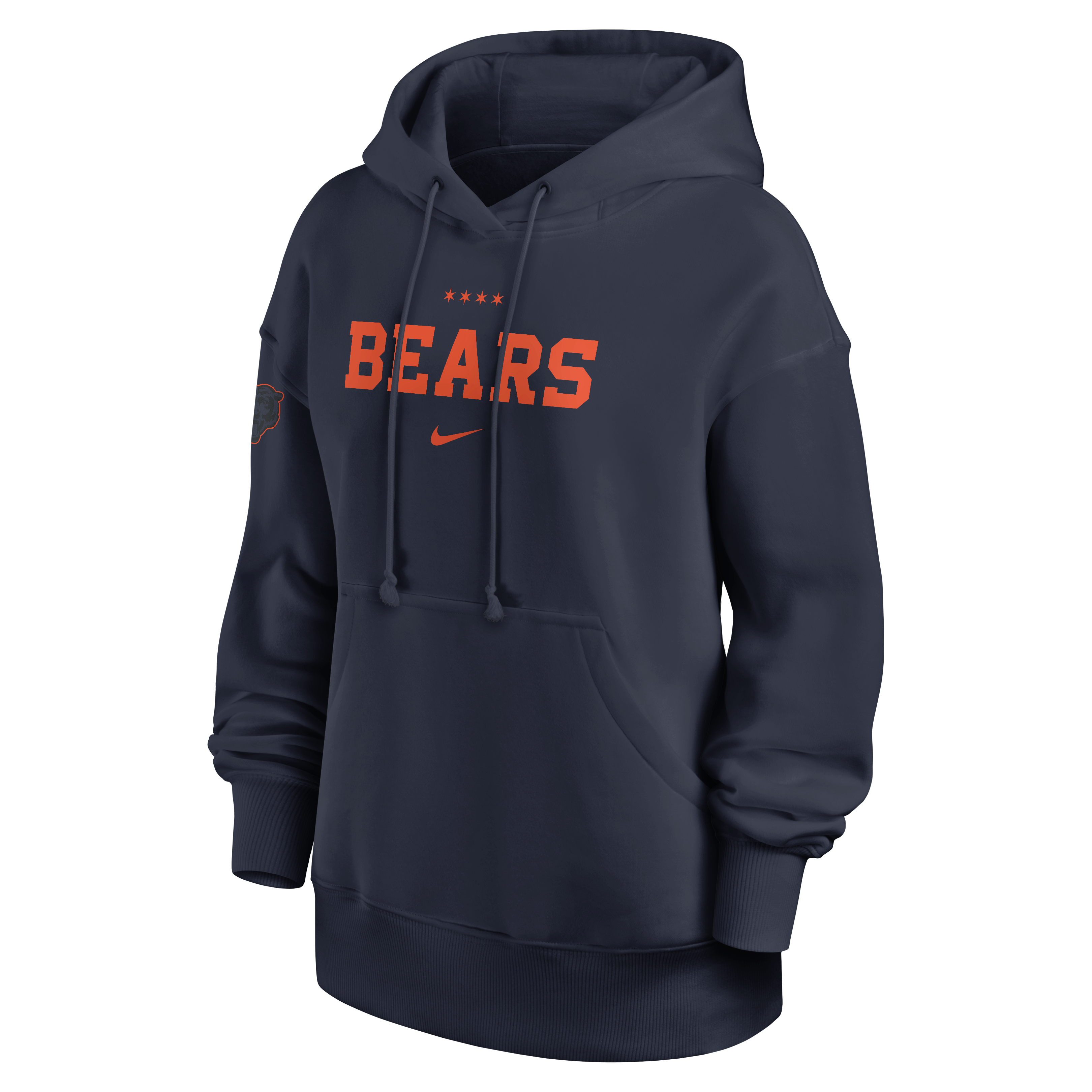 Sweat à capuche oversize Nike Chicago Bears 2026 Rivalries Collection pour femme, bleu marine