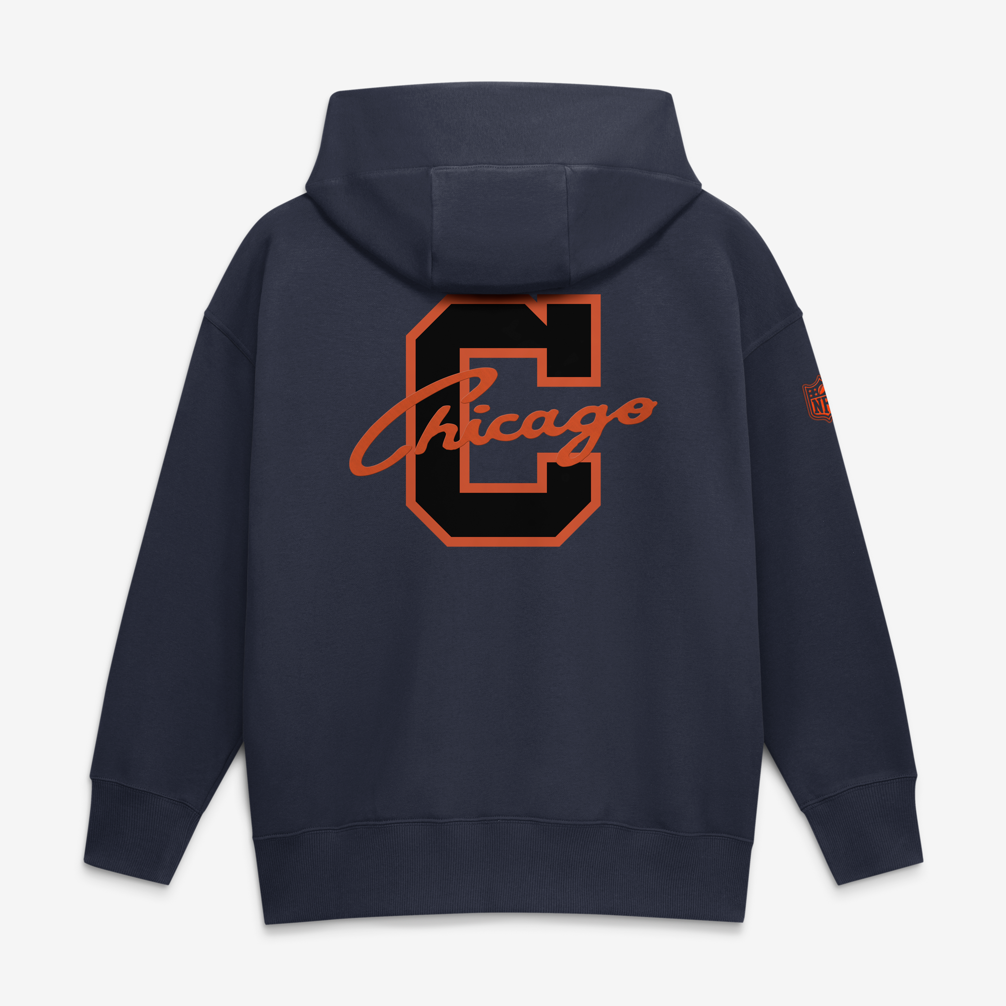 Sweat à capuche oversize Nike Chicago Bears 2026 Rivalries Collection pour femme, bleu marine