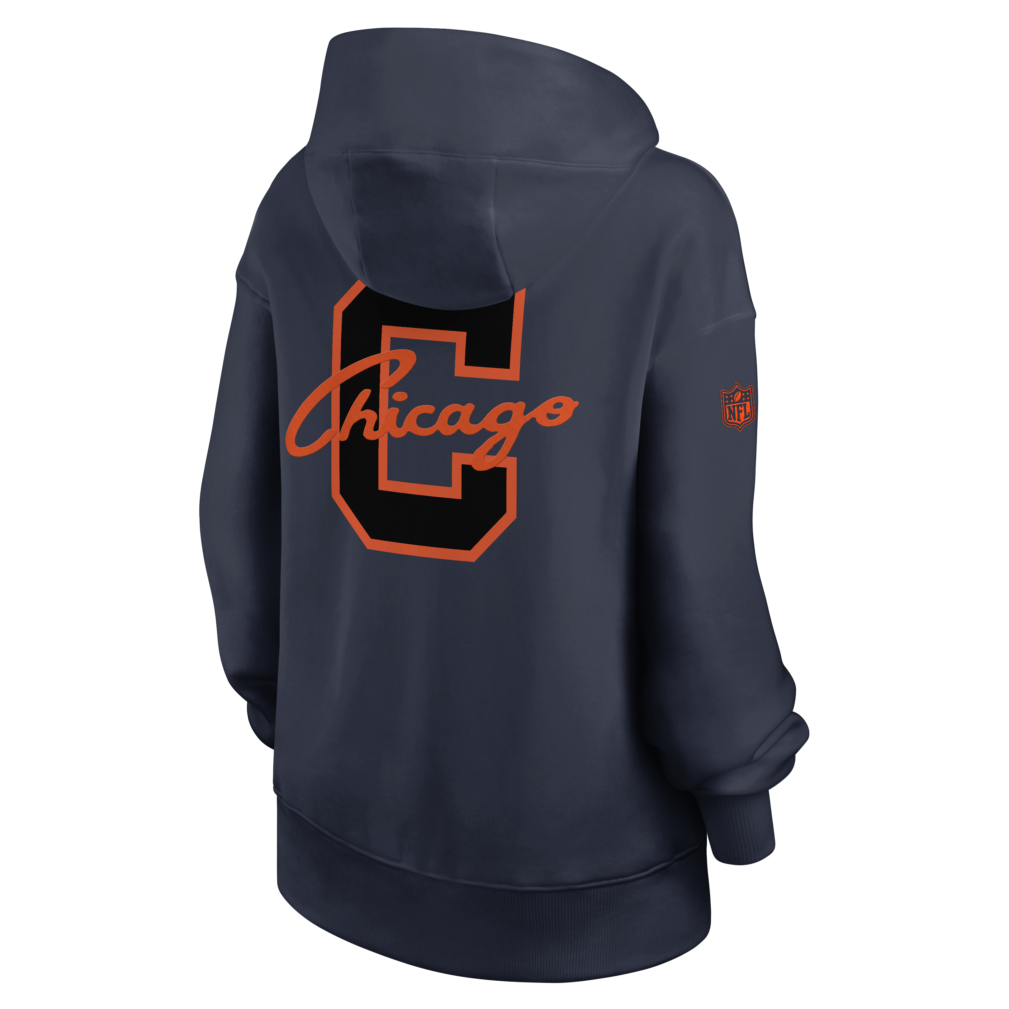 Sweat à capuche oversize Nike Chicago Bears 2026 Rivalries Collection pour femme, bleu marine