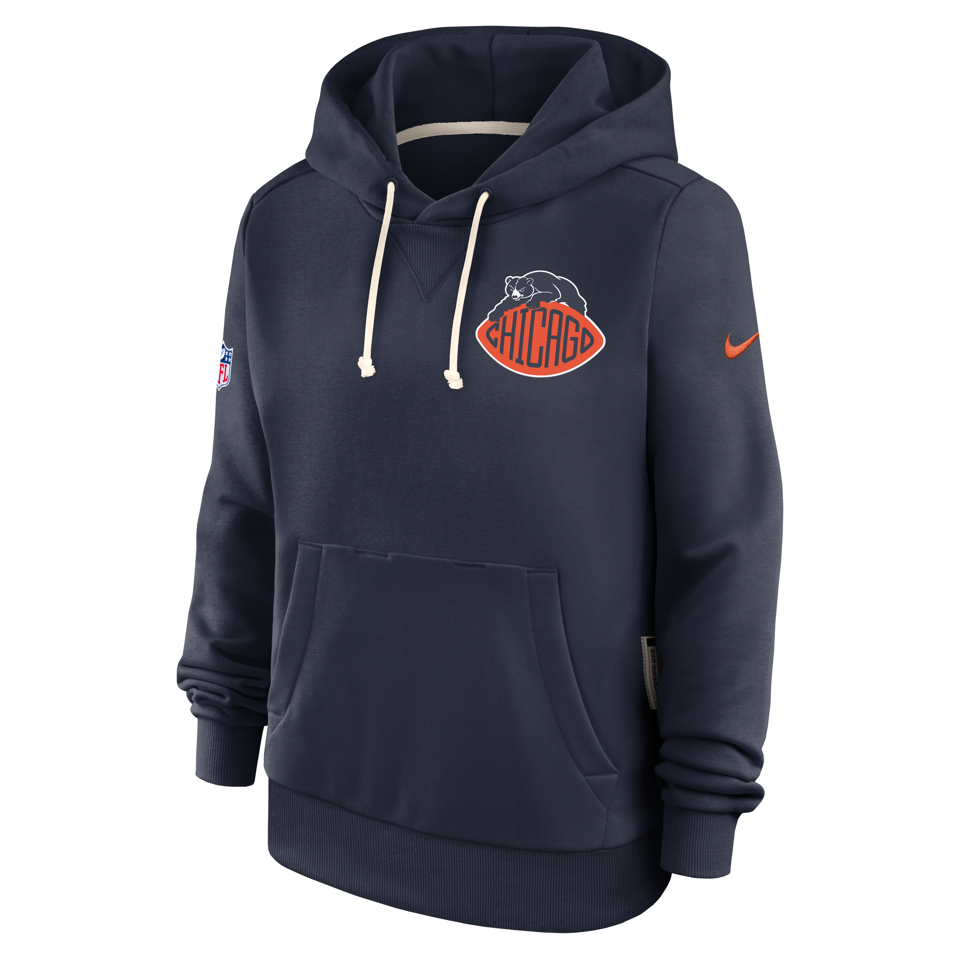 Women's Nike Navy Chicago Bears 2026 Rivalries Collection Standard Issue Sideline Pullover Hoodie