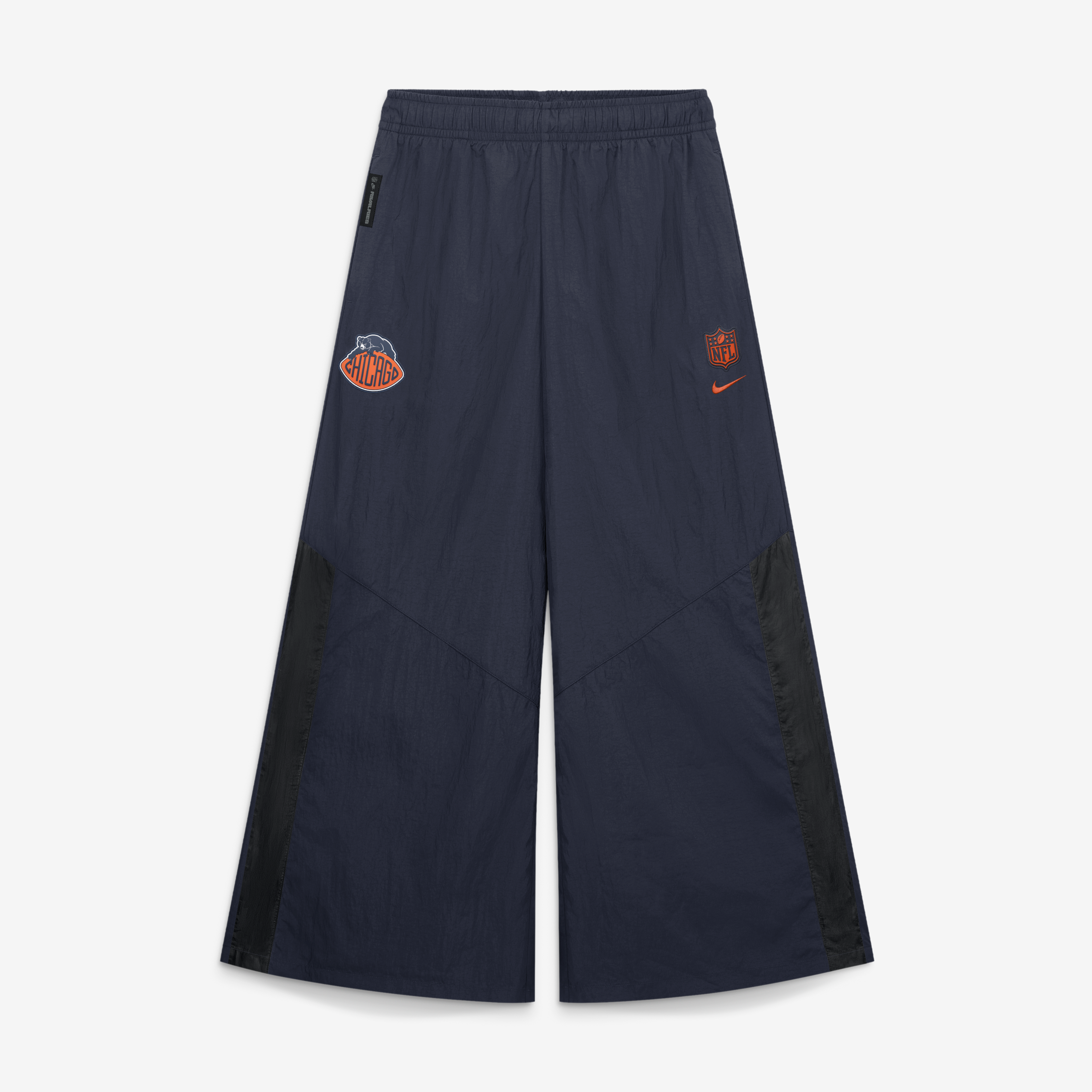 Pantalon tissé à jambes larges Nike Chicago Bears 2026 Rivalries Collection pour femmes, bleu marine