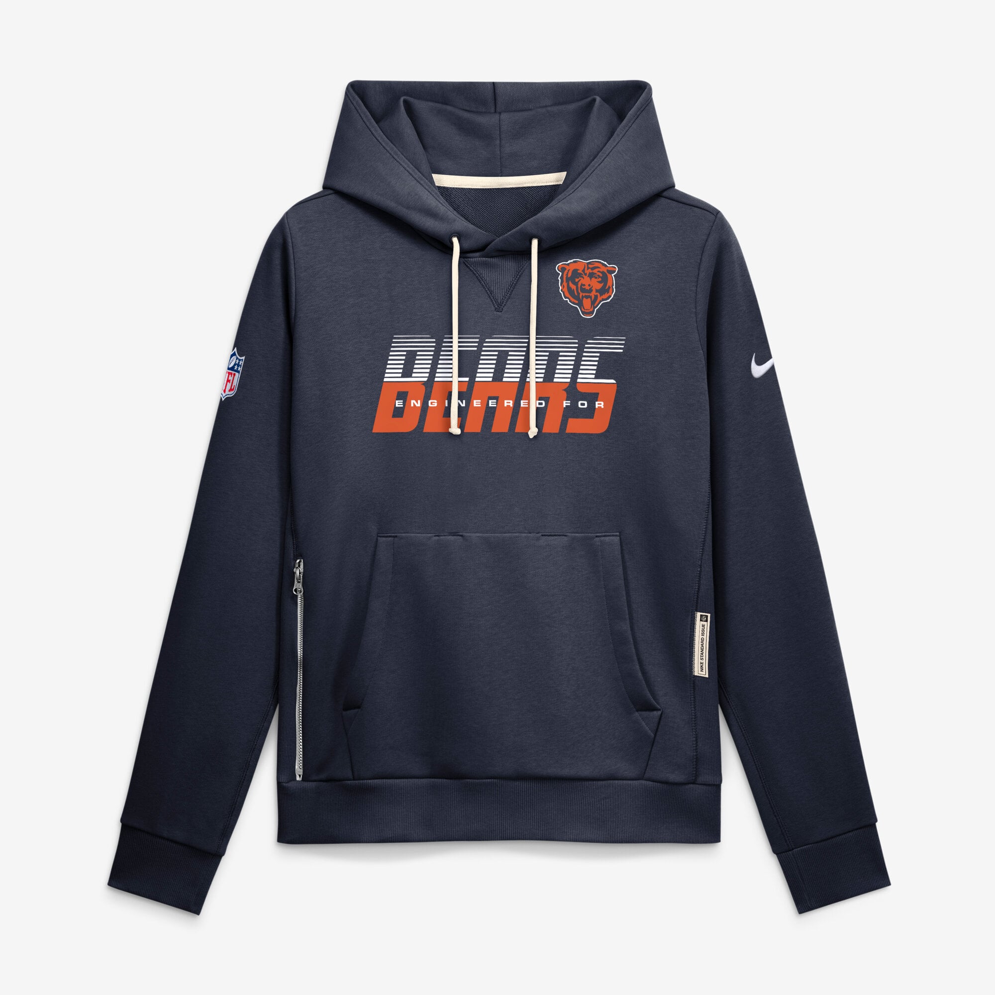 Sweat à capuche Nike Dri-FIT bleu marine Chicago Bears pour femme