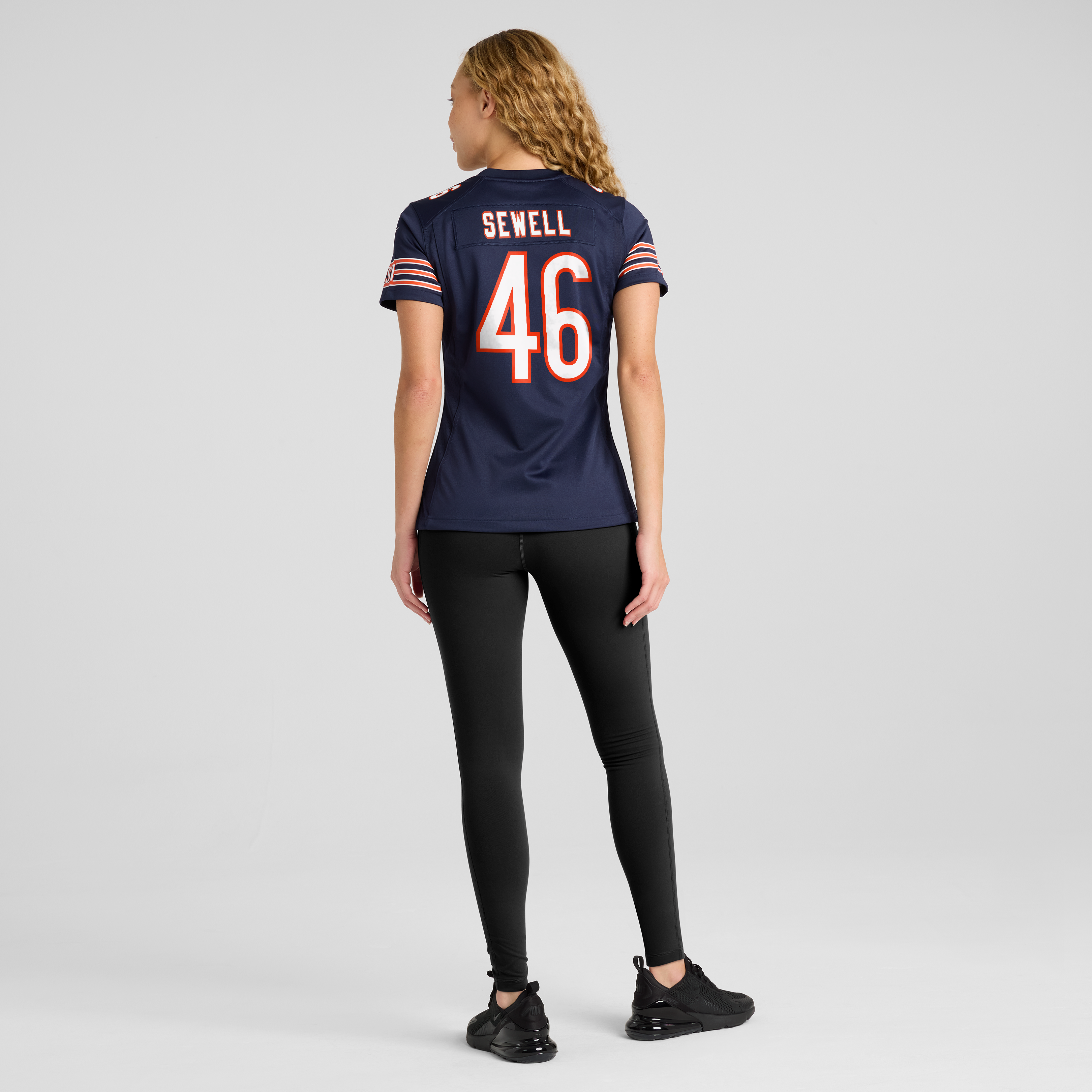 Maillot de match Nike Nephi Sewell bleu marine des Chicago Bears pour femmes