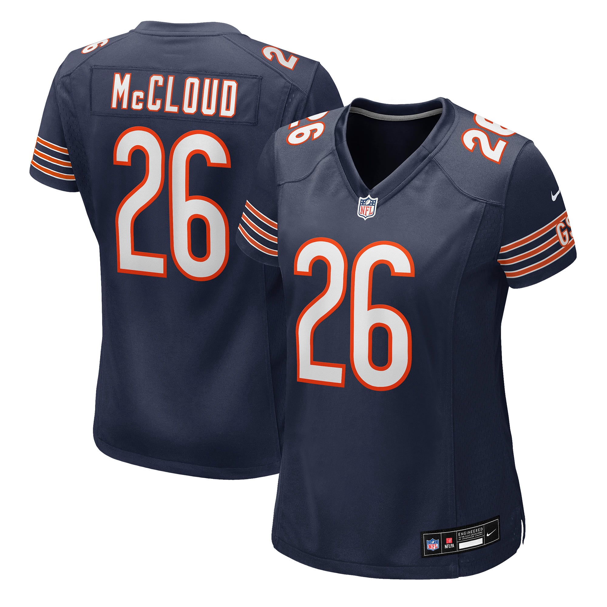 Maillot de match Nike Nick McCloud bleu marine des Chicago Bears pour femmes