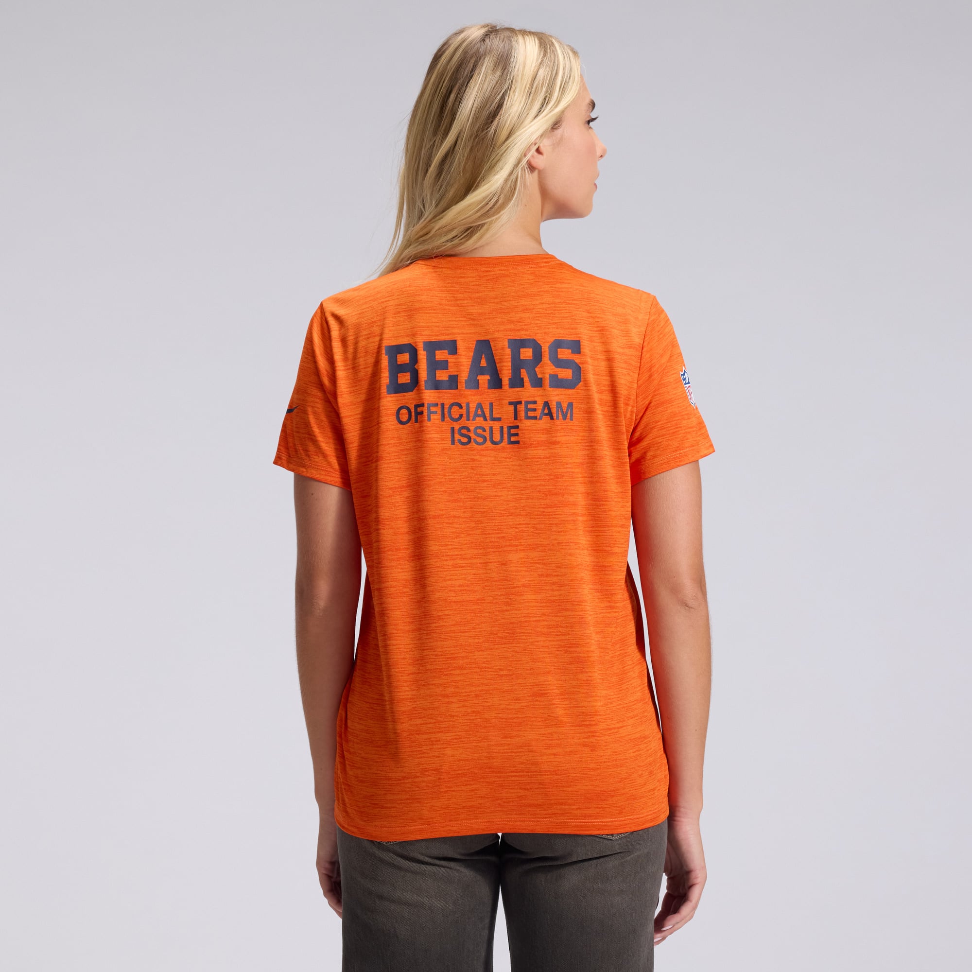 Women's Nike Orange Chicago Bears 2026 Rivalries Collection Sideline Velocity Dri-FIT T-Shirt