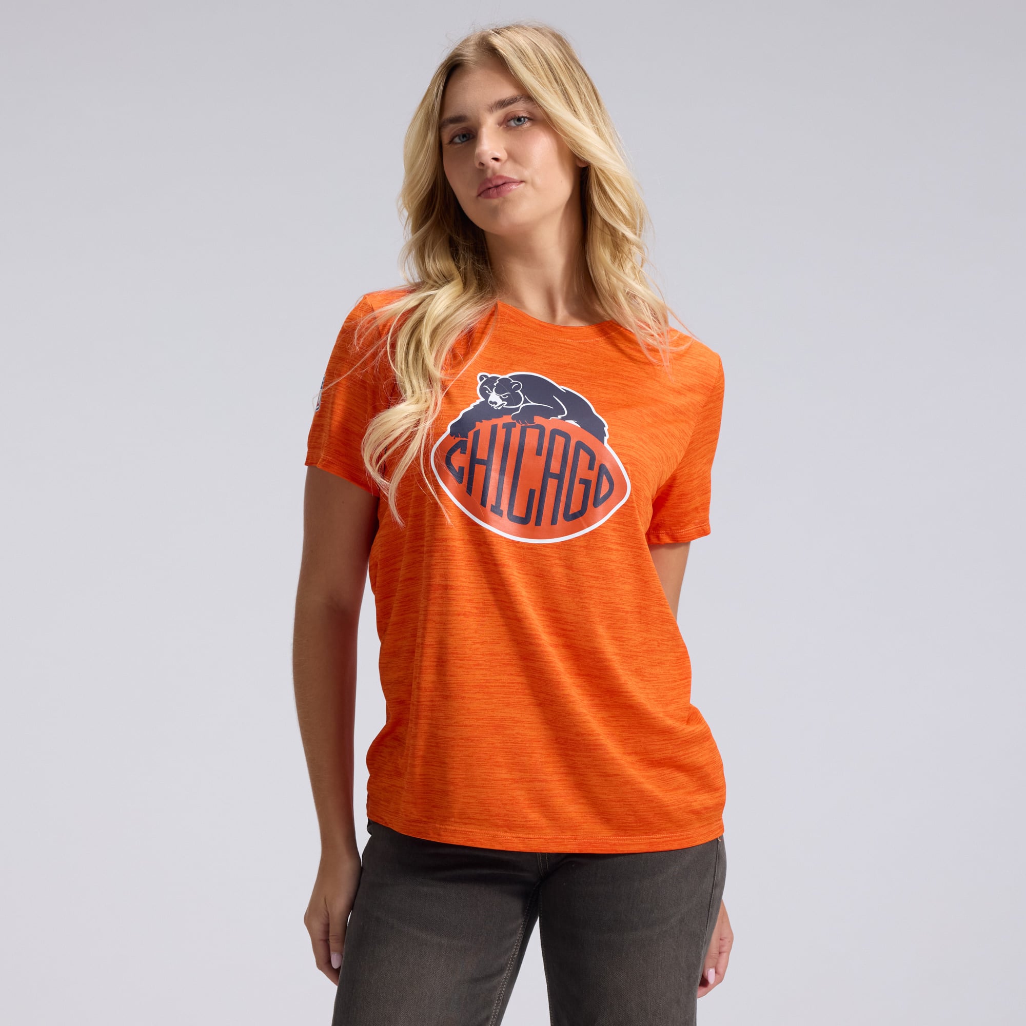 Women's Nike Orange Chicago Bears 2026 Rivalries Collection Sideline Velocity Dri-FIT T-Shirt