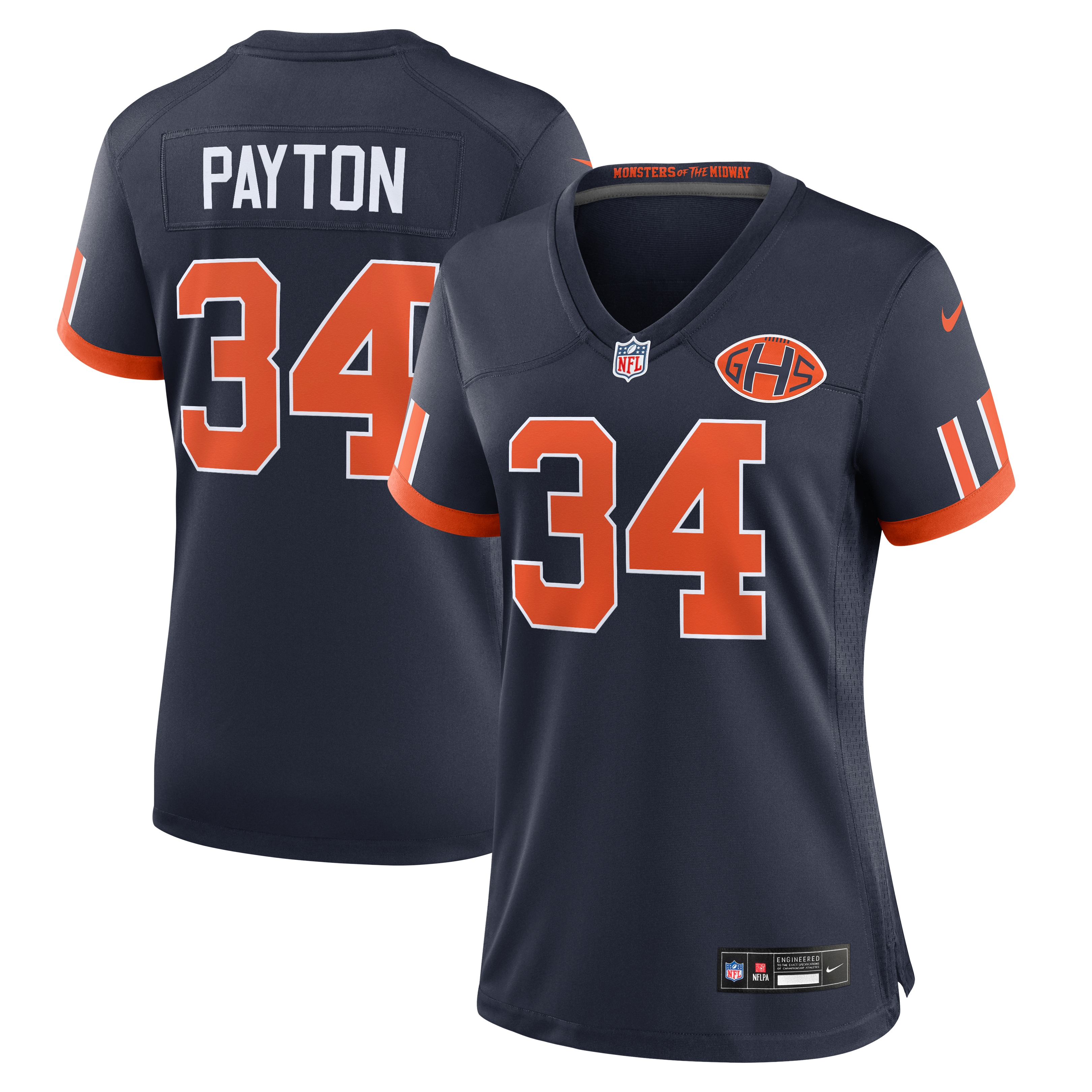 Maillot de match Nike Walter Payton bleu marine Chicago Bears Collection Rivalités 2026 pour femme