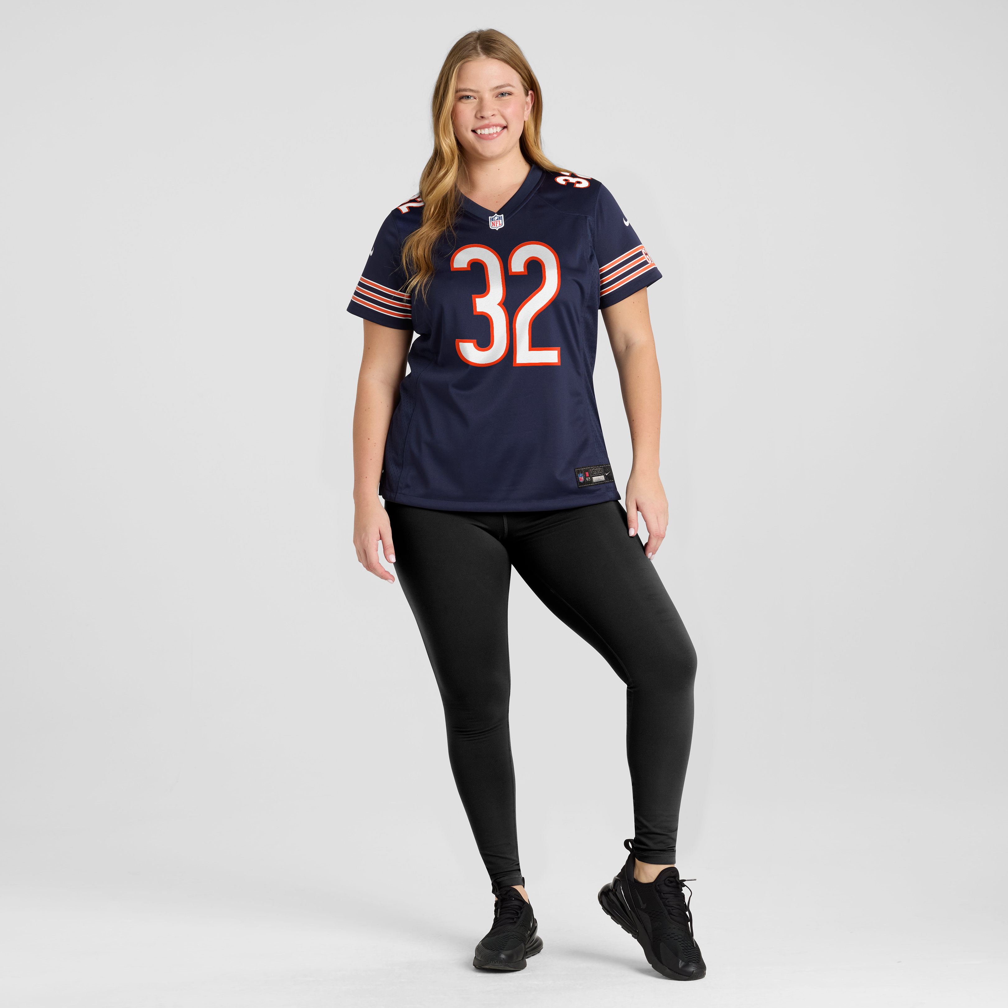Maillot de match Nike Xavier Woods bleu marine des Chicago Bears pour femmes