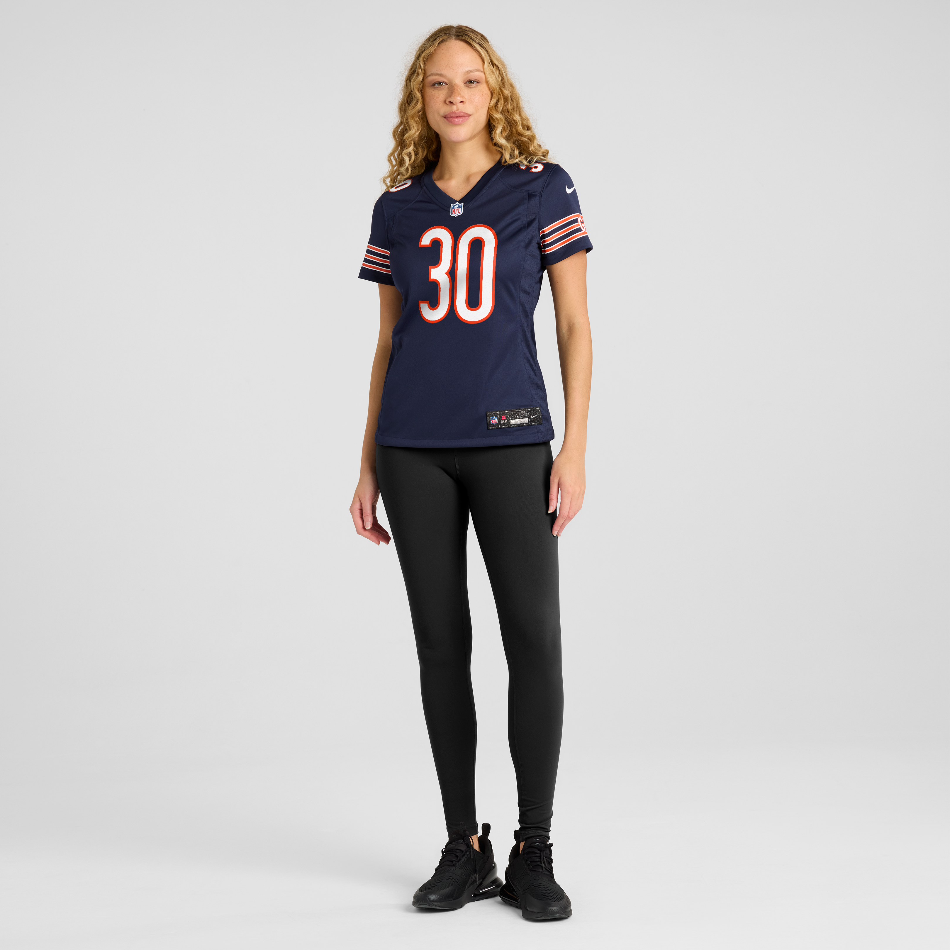 Maillot de match Nike Zavier Scott bleu marine des Chicago Bears pour femmes