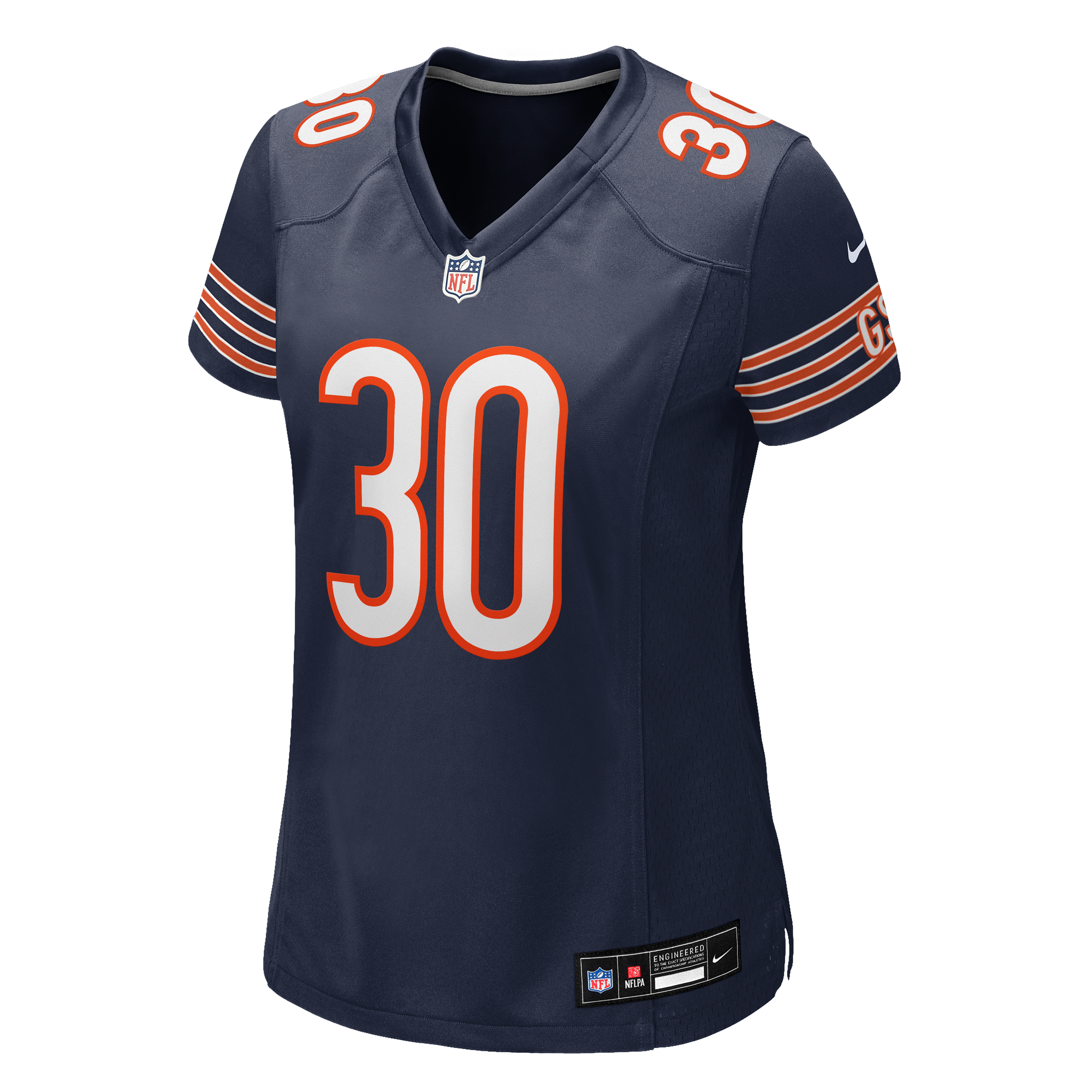 Maillot de match Nike Zavier Scott bleu marine des Chicago Bears pour femmes