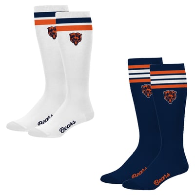 Chicago Bears PRO Compression Women's Varsity Stripe Knee-High Compression Socks Two Pack