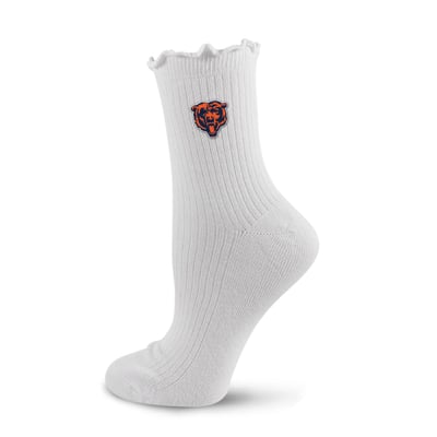  Chicago Bears PRO Compression Logo Lettuce Hem Quarter Socks - White