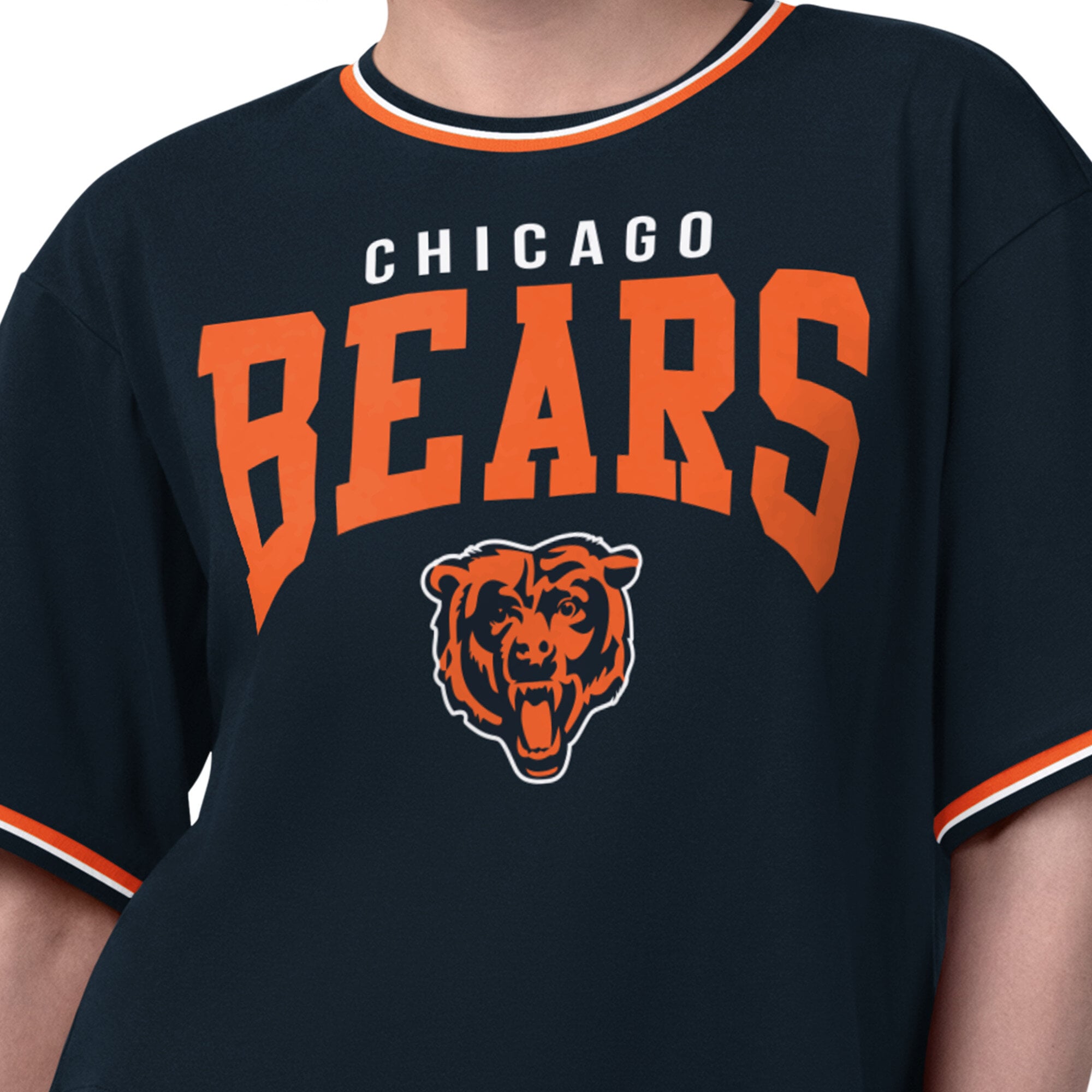 T-shirt court Ace bleu marine Starter pour femmes, Chicago Bears