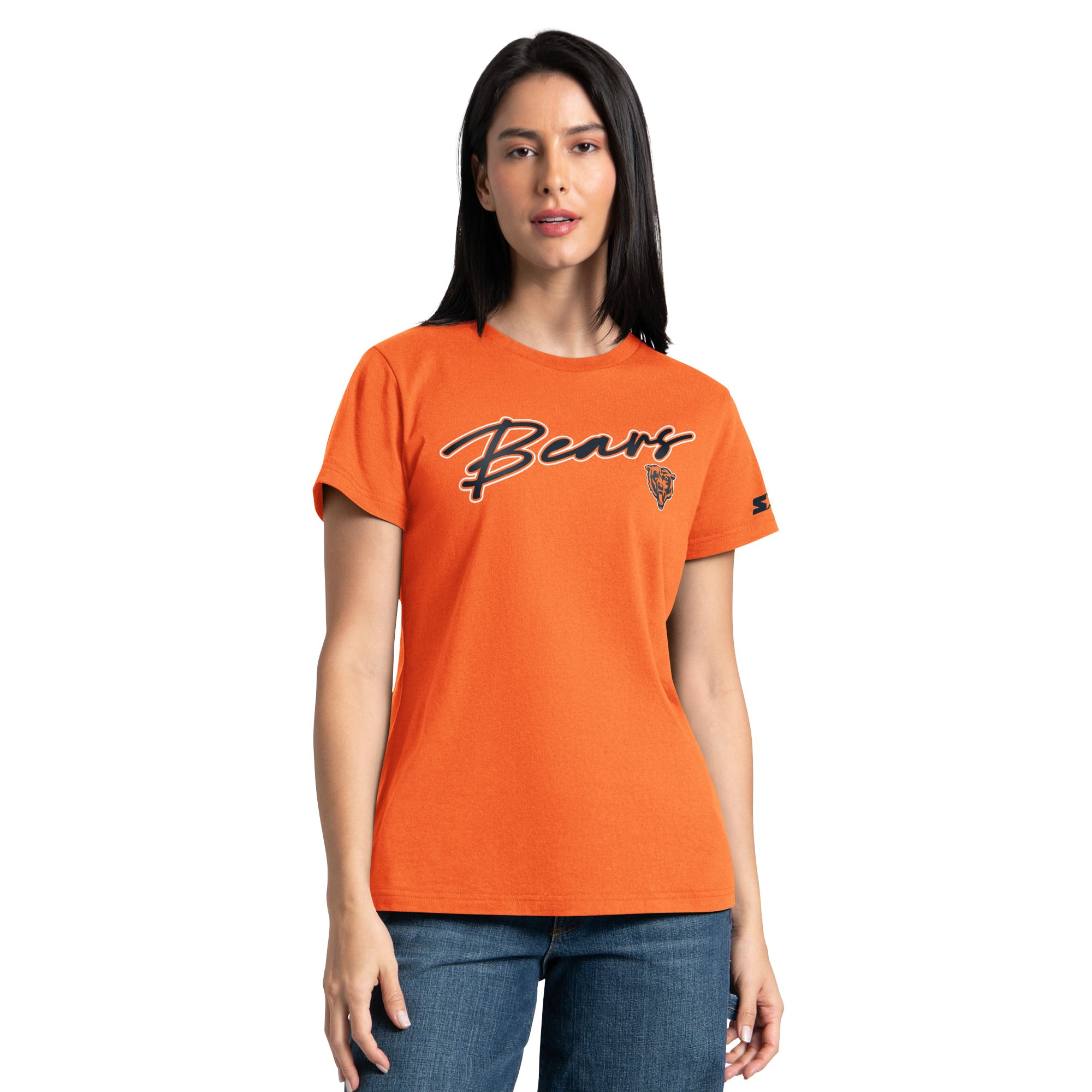 Lot de t-shirts Starter pour femmes, bleu marine et orange, Chicago Bears