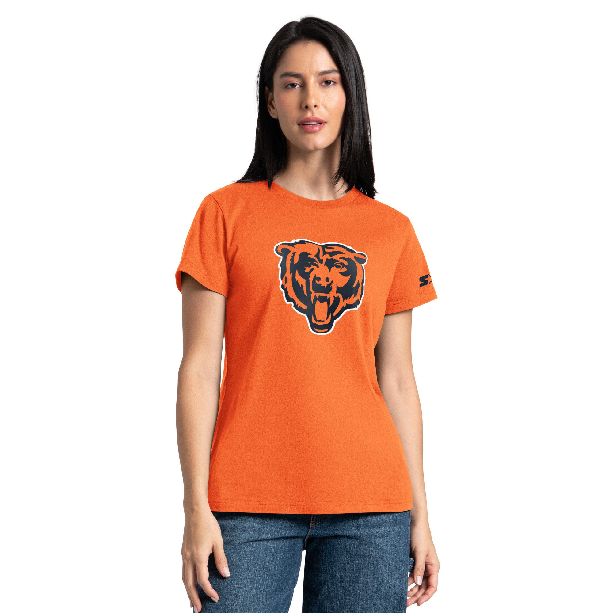 Ensemble sweat à capuche et t-shirt Starter orange/marine Chicago Bears pour femme