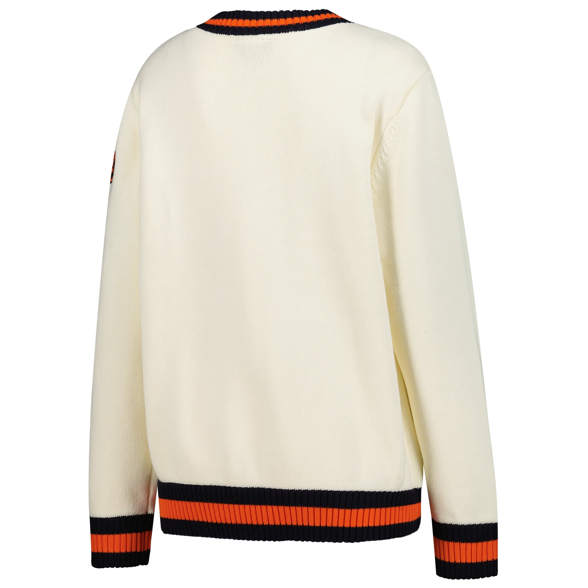 Pull col V en jacquard crème Chicago Bears pour femme The Wild Collective
