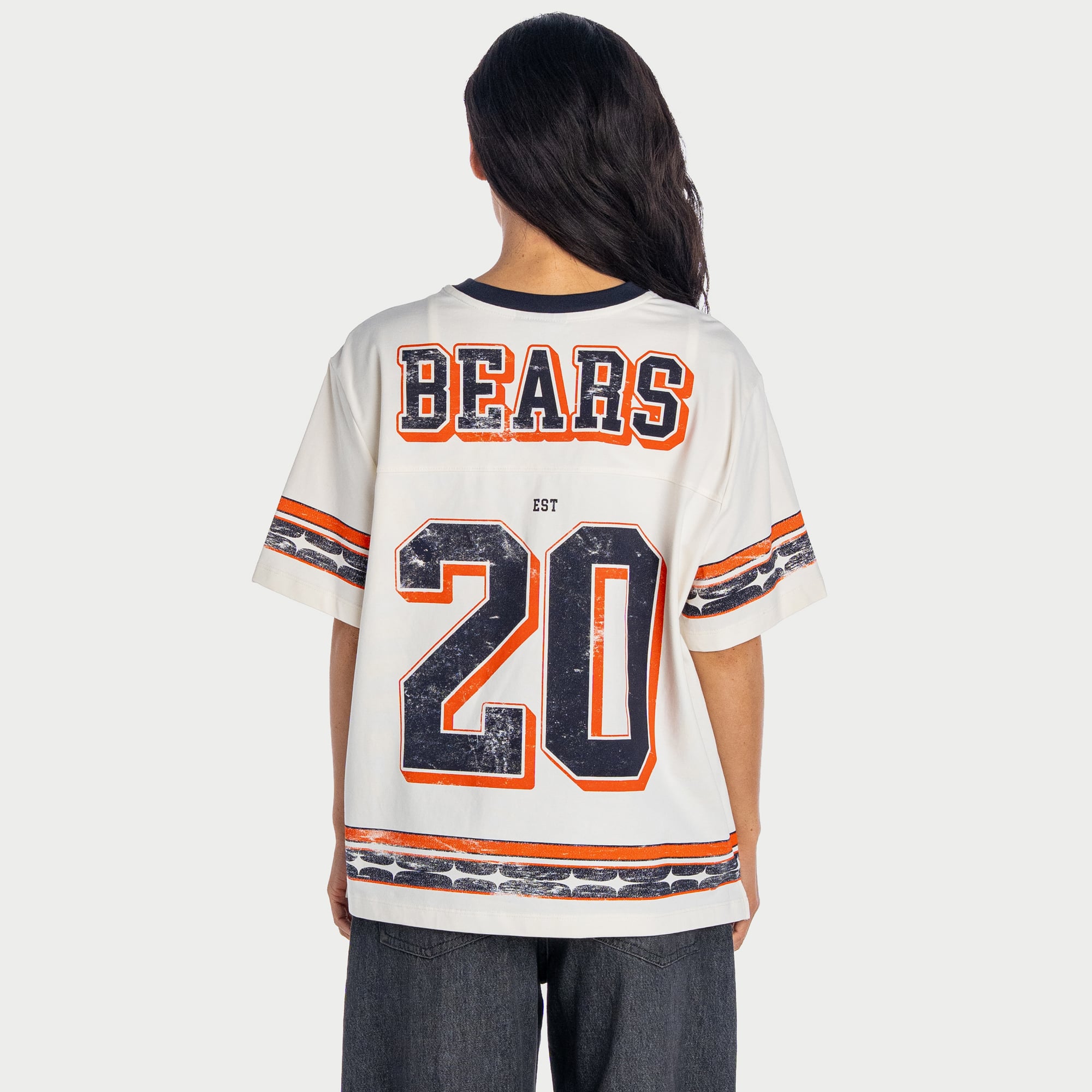 Women's The Wild Collective  Cream Chicago Bears Oversized Established Boyfriend T-Shirt