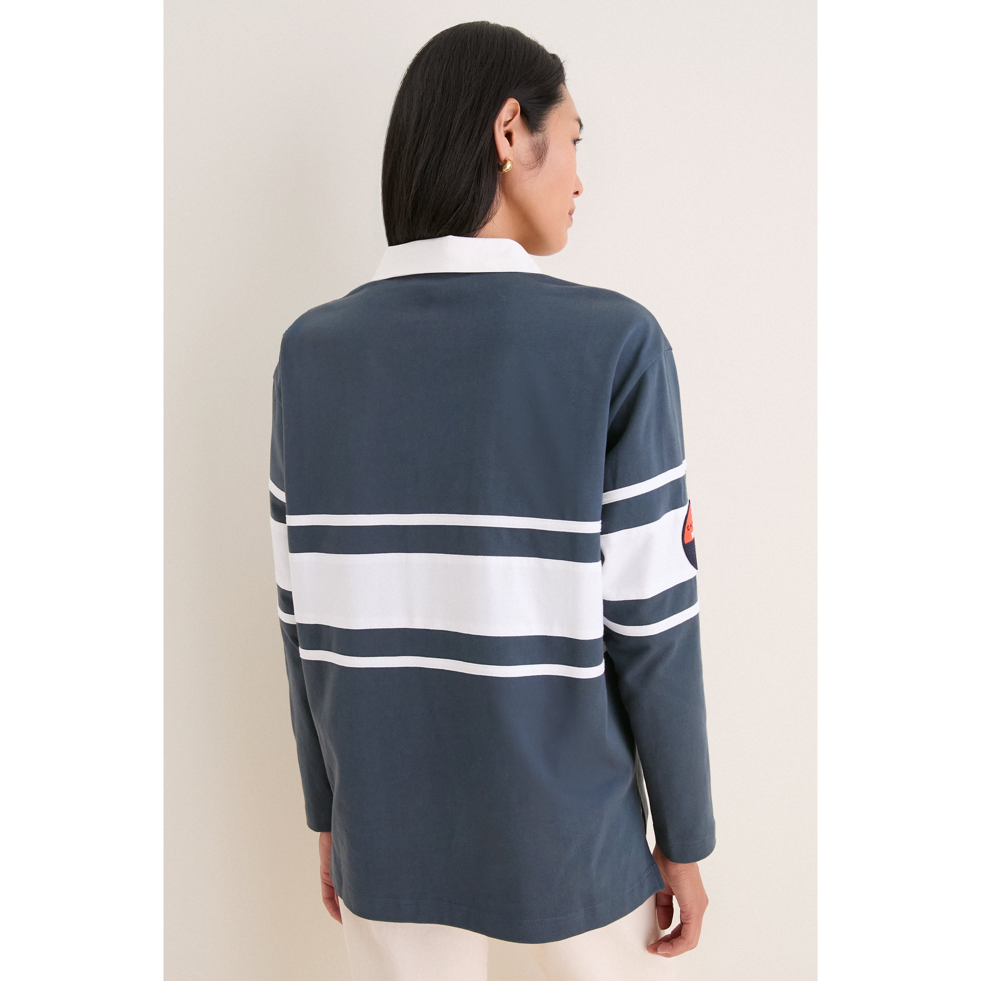 Polo à manches longues Tuckernuck bleu marine Chicago Bears pour femme