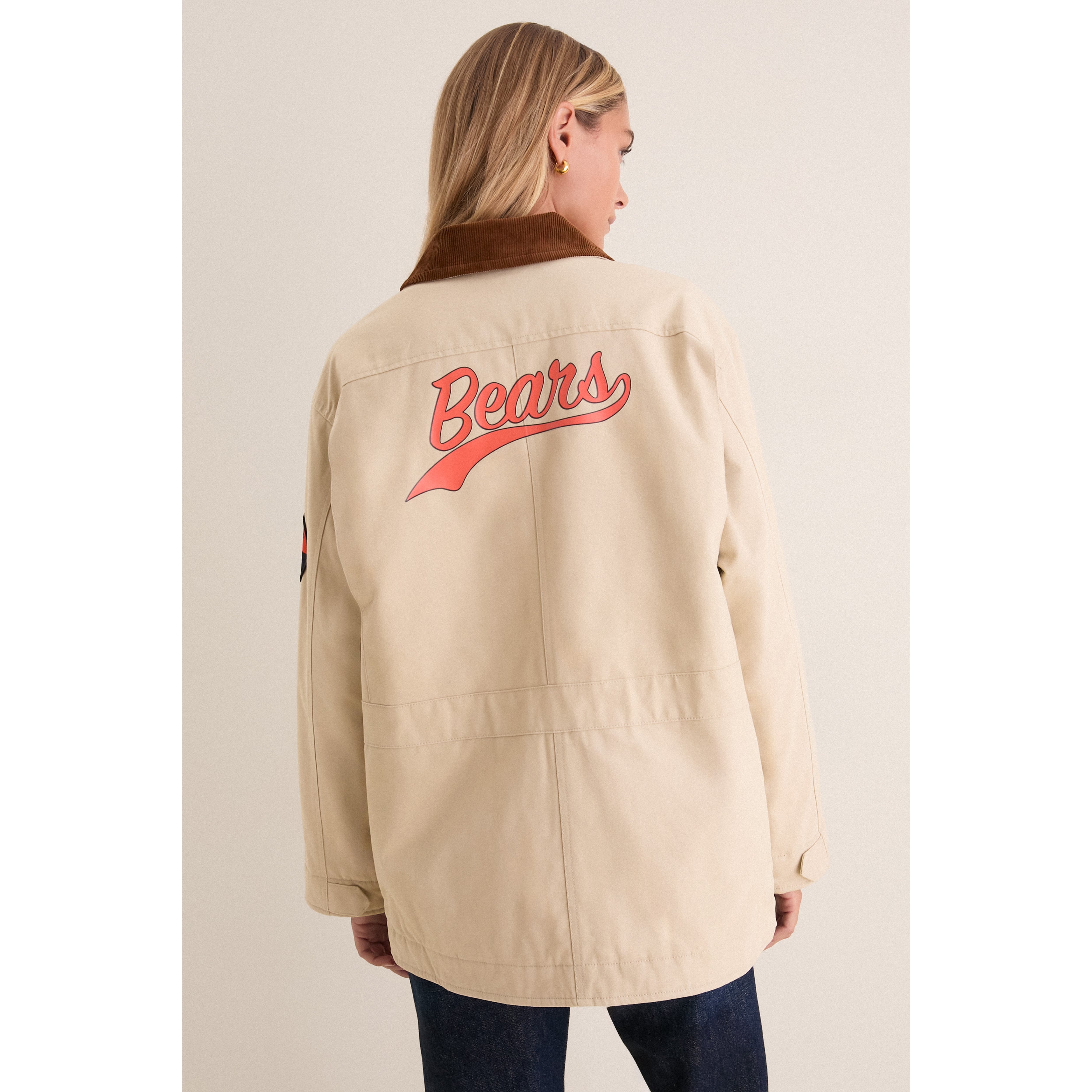 Veste de grange Tuckernuck Stone Chicago Bears pour femmes, fermeture à boutons-pression.