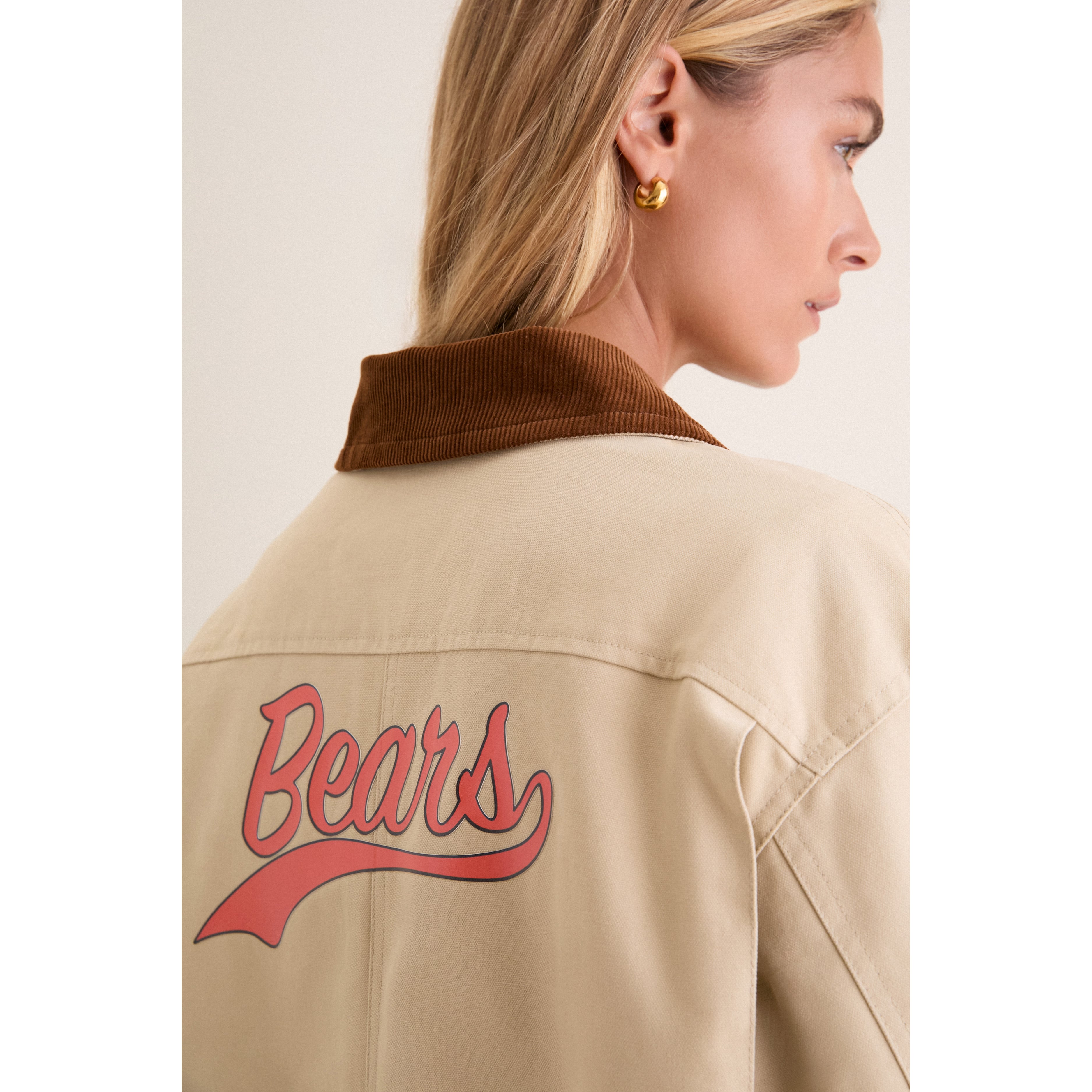 Veste de grange Tuckernuck Stone Chicago Bears pour femmes, fermeture à boutons-pression.
