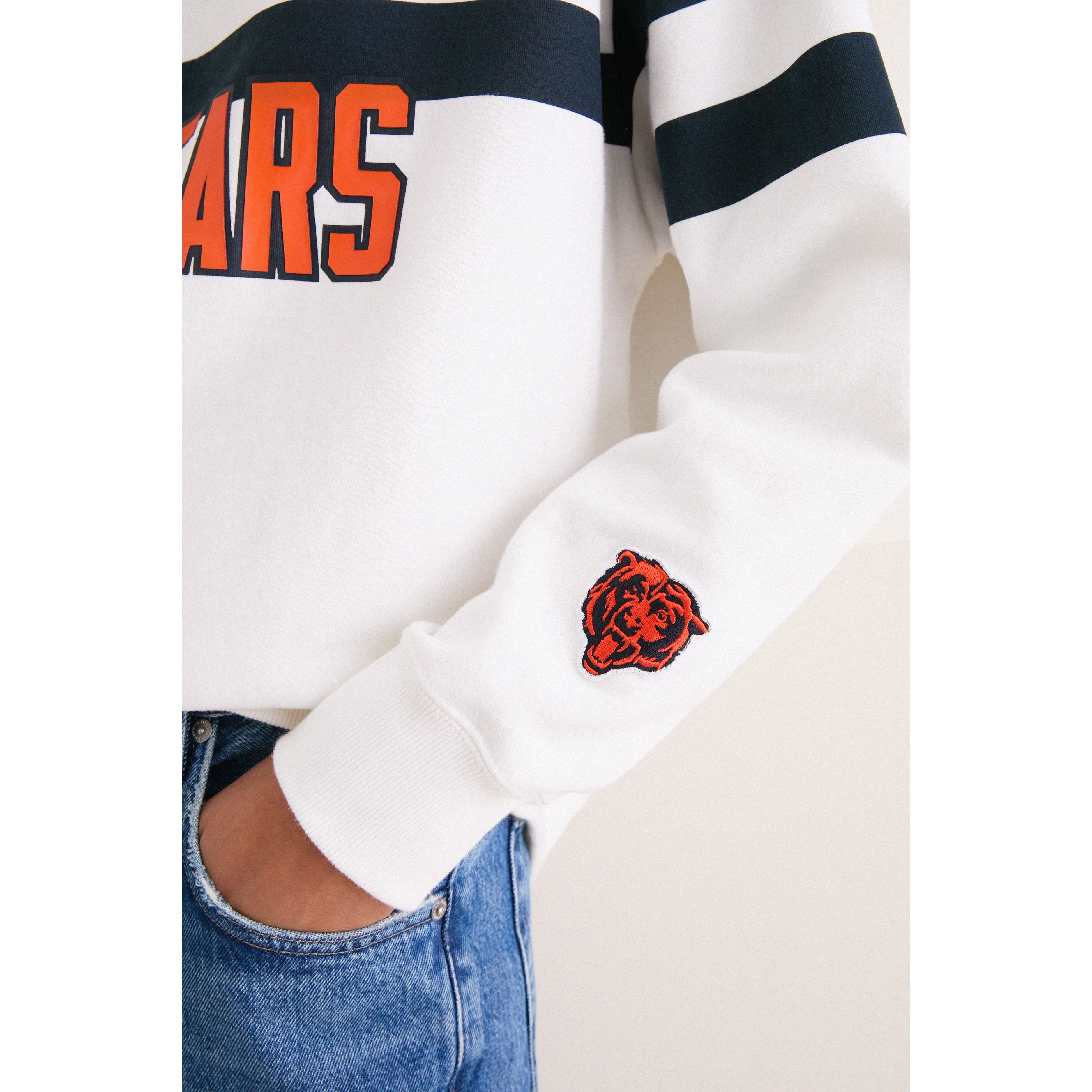 Sweat-shirt rayé blanc et marine Chicago Bears pour femme Tuckernuck