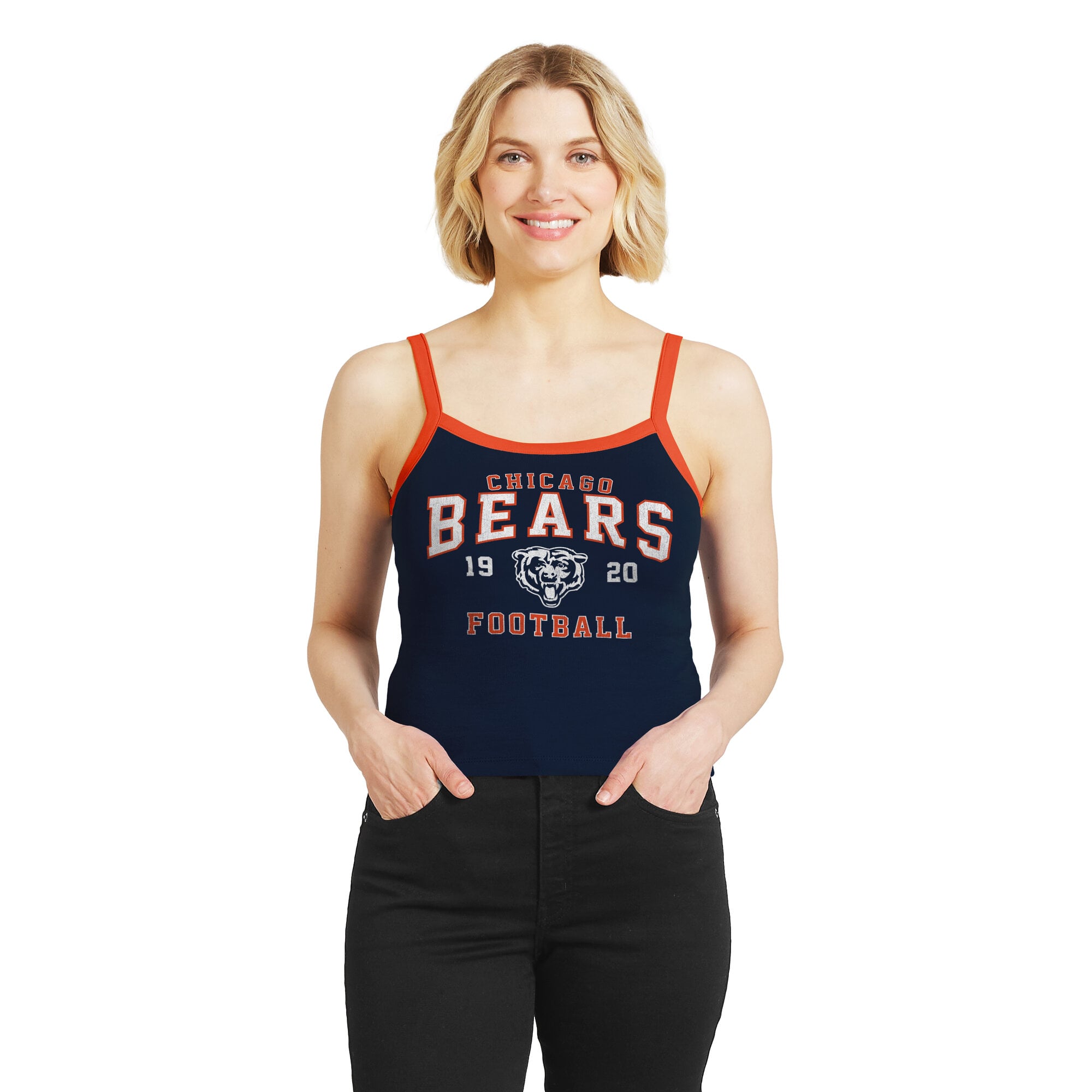 Débardeur à blocs de couleurs bleu marine Chicago Bears pour femme la marque WEAR by Erin Andrews