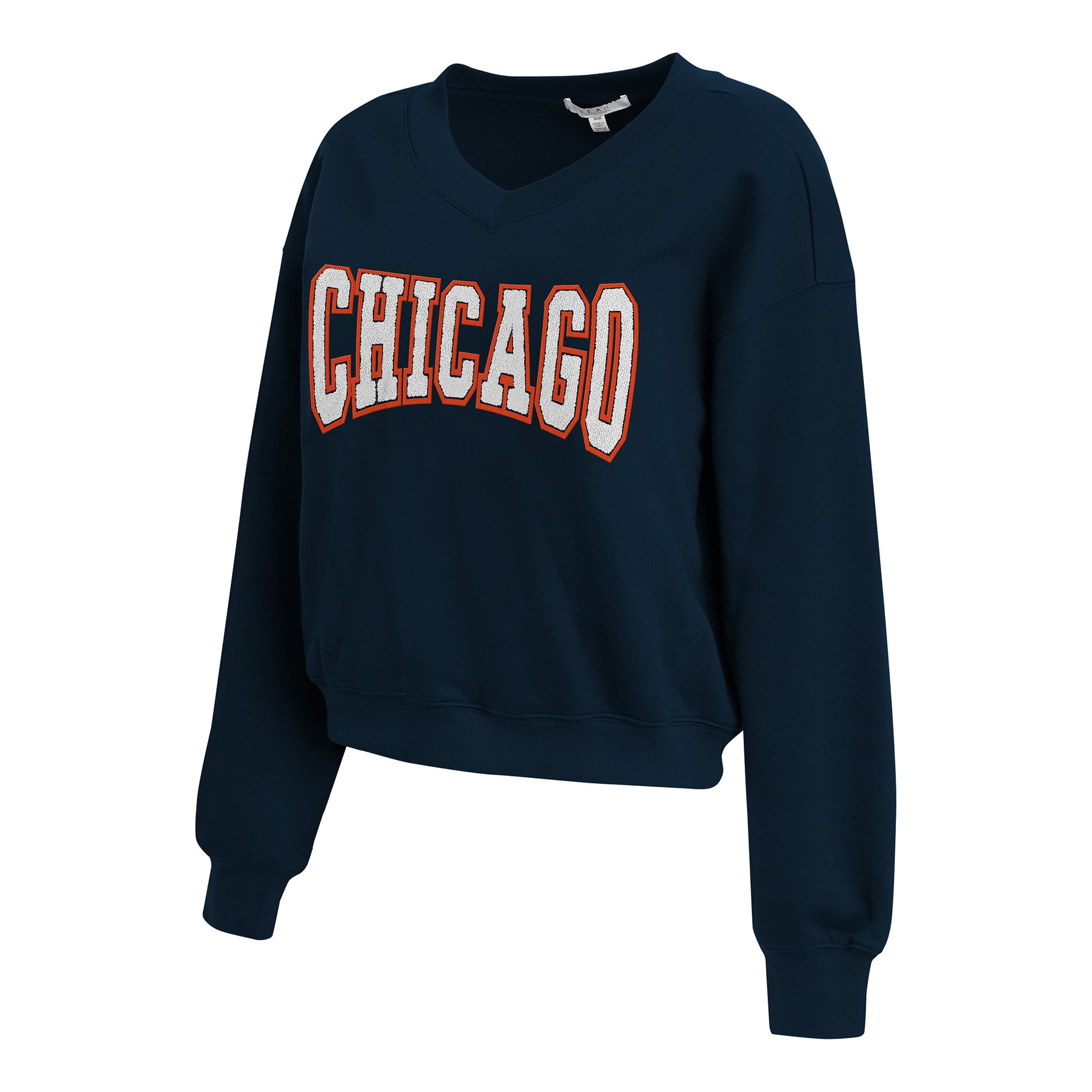 Women's WEAR by Erin Andrews Navy Chicago Bears Fleece V-Neck Lounge Set