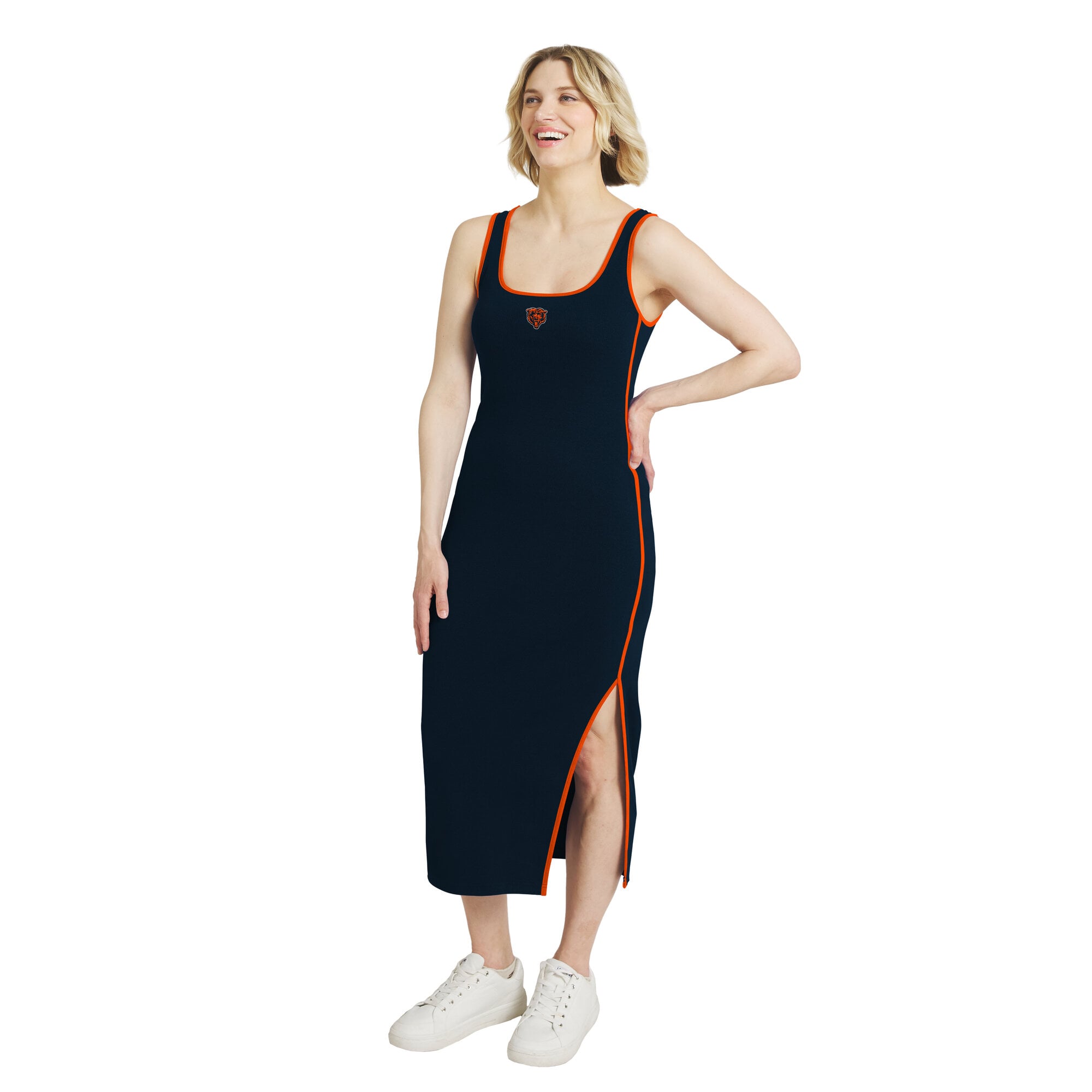 Women's WEAR by Erin Andrews  Navy Chicago Bears Ribbed Tank Dress
