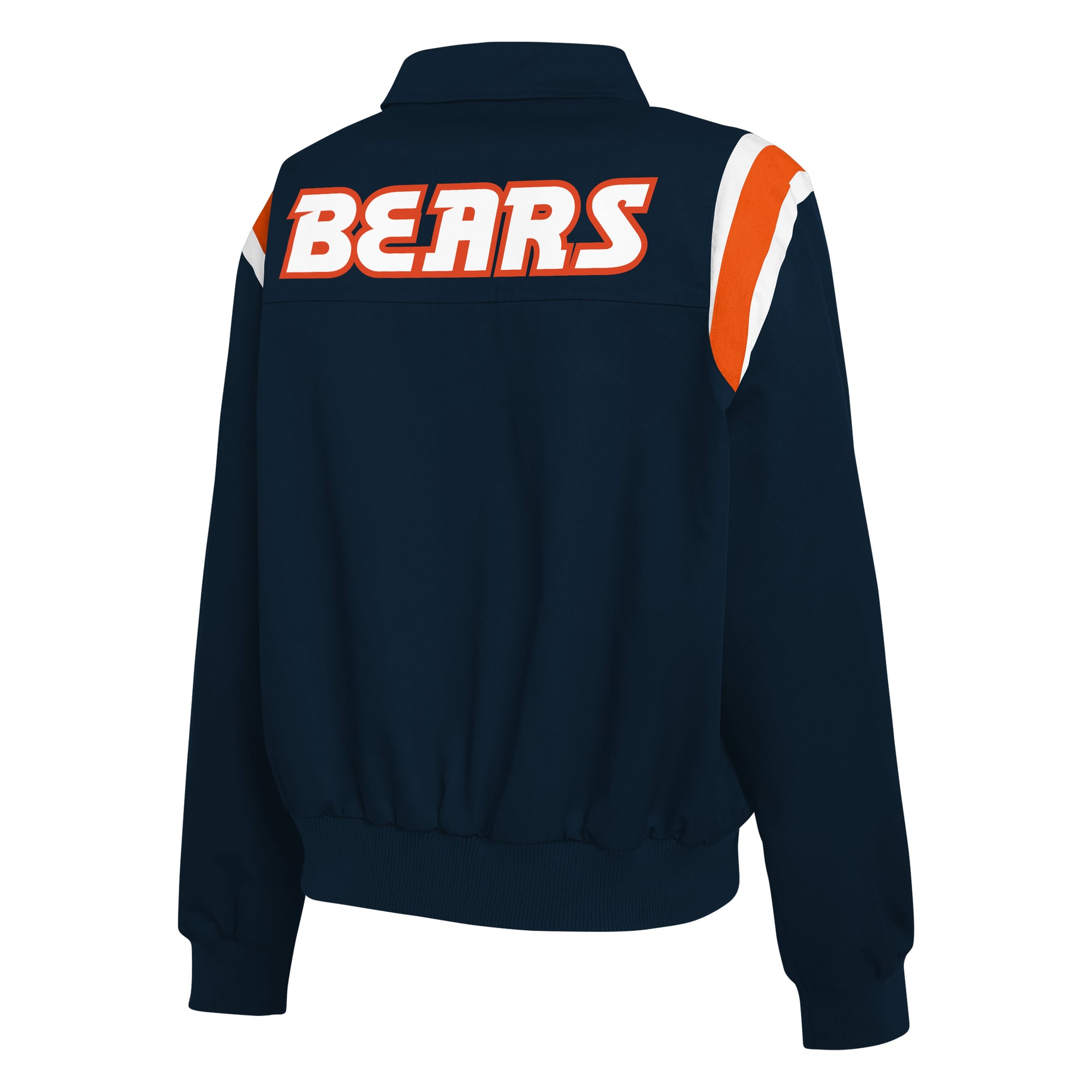 Veste zippée intégrale en sergé à rayures sur les épaules, bleu marine, style Chicago Bears, de la marque WEAR by Erin Andrews.