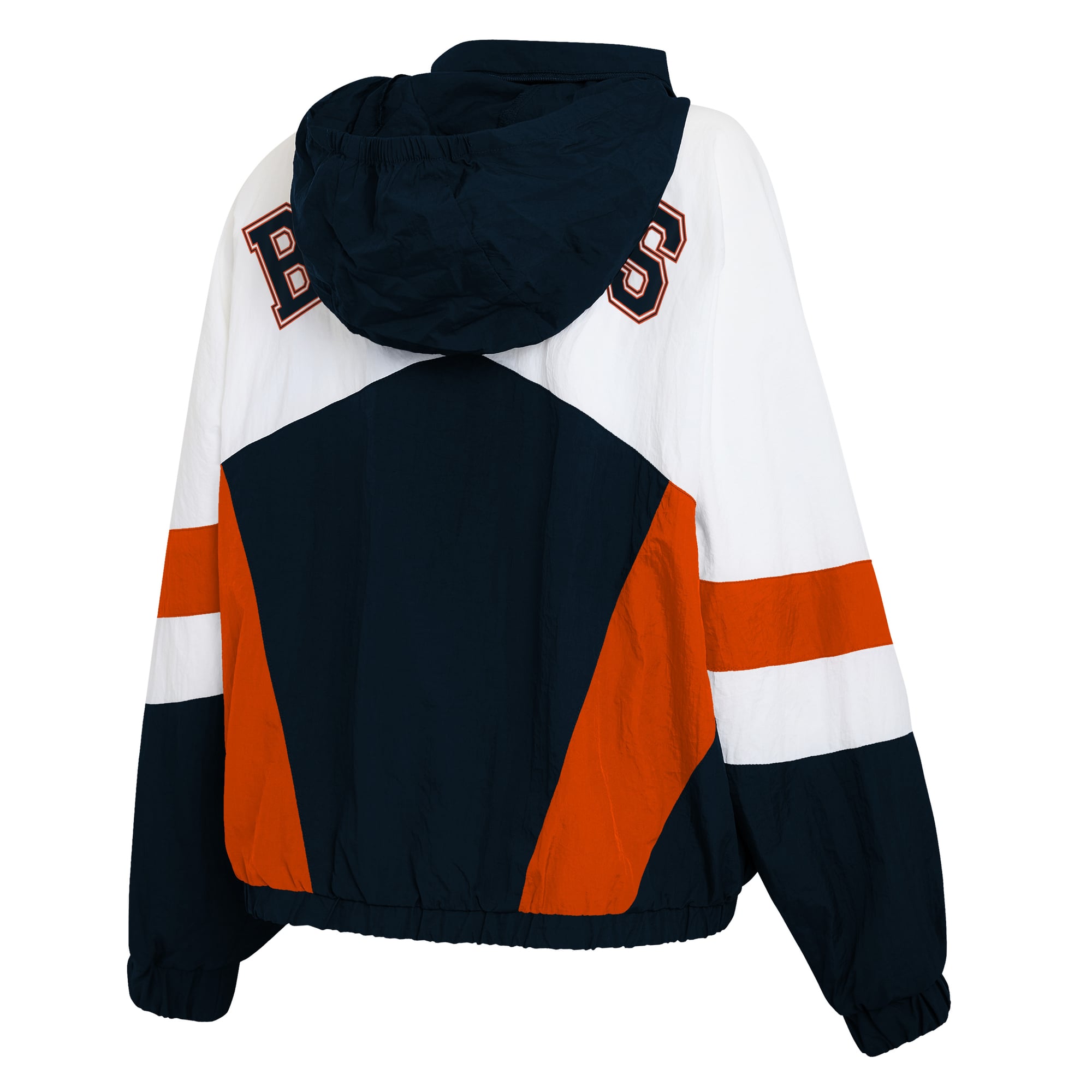 Women's WEAR by Erin Andrews  White/Navy Chicago Bears Plus Crinkle Full-Zip Hooded Windbreaker
