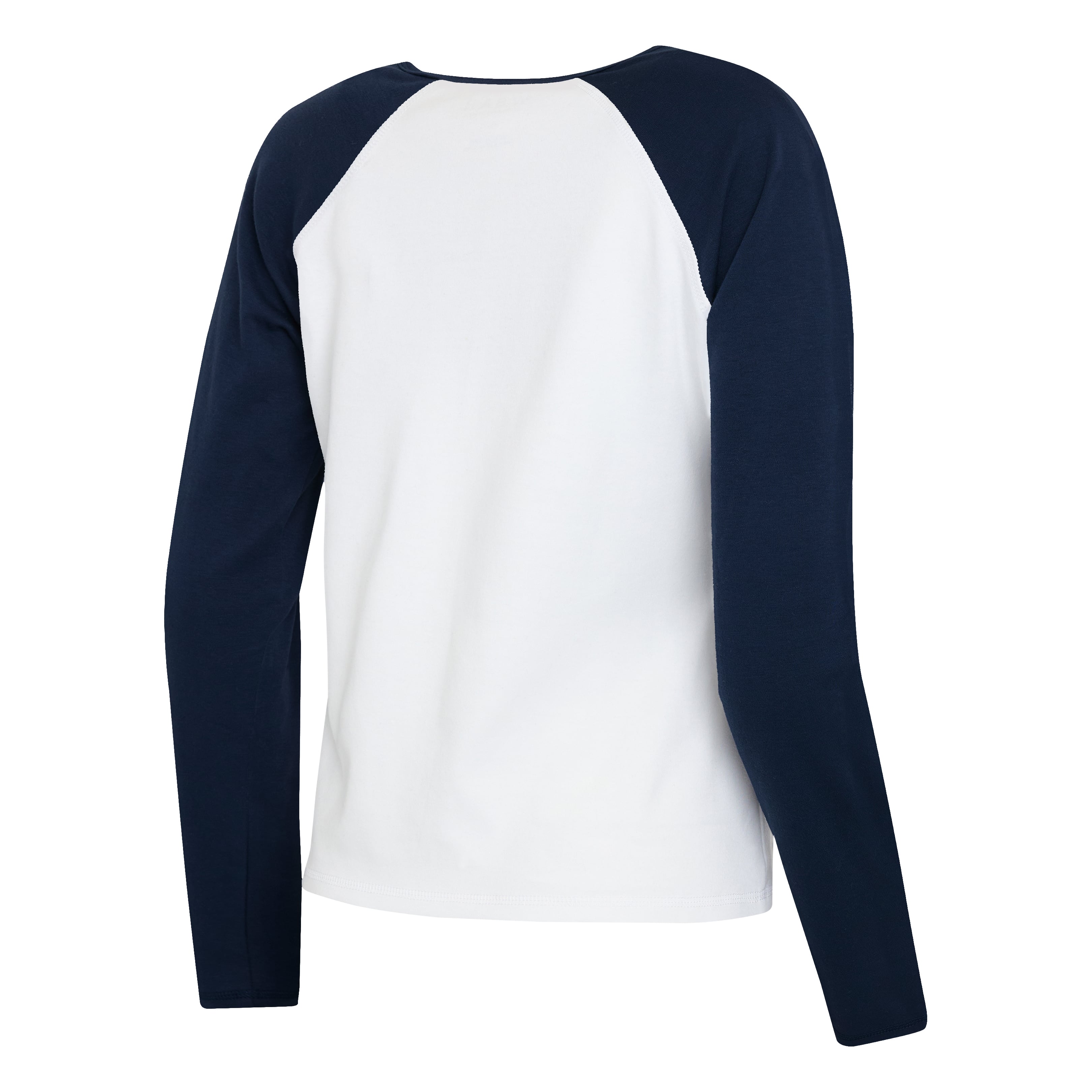 Women's WEAR by Erin Andrews White/Navy Chicago Bears Plus Henley Long Sleeve Raglan T-Shirt