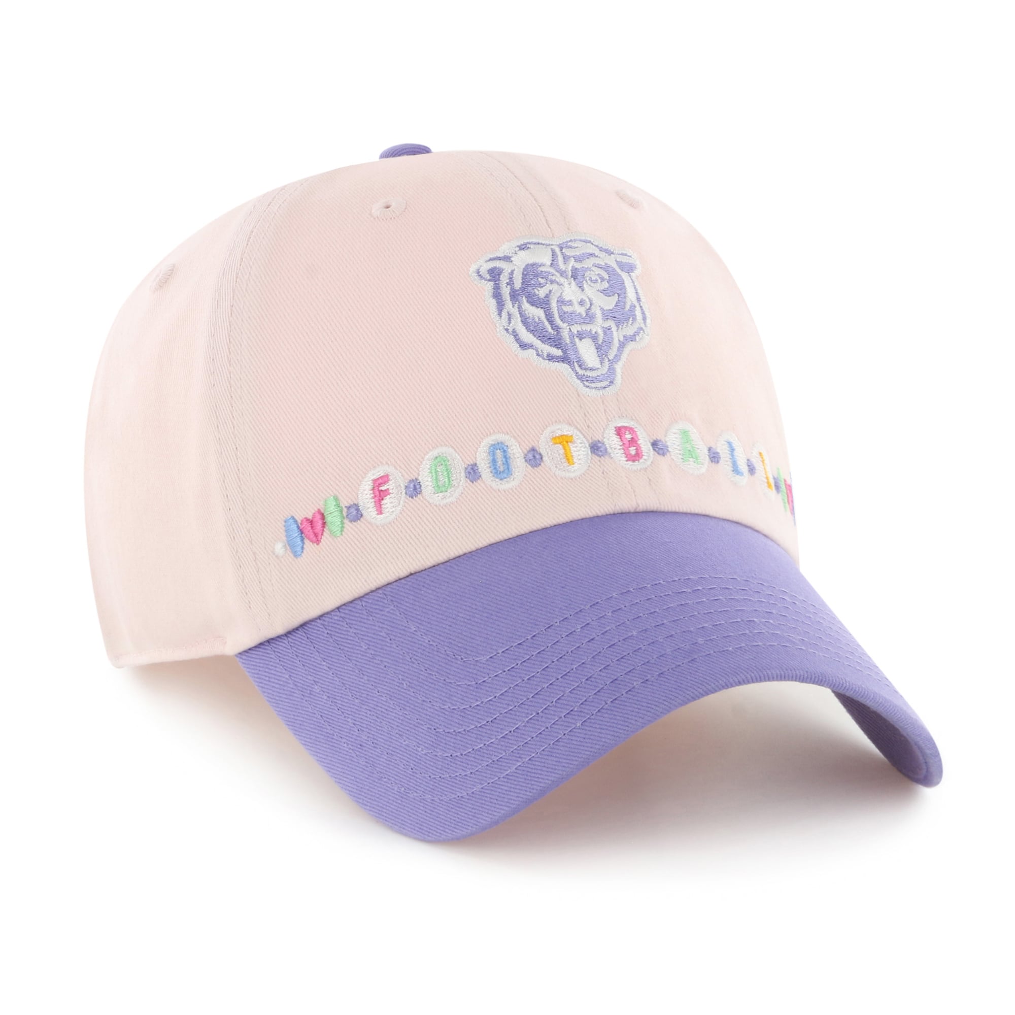 Youth '47 Pink/Purple Chicago Bears Friendship Bracelet Clean Up Adjustable Hat