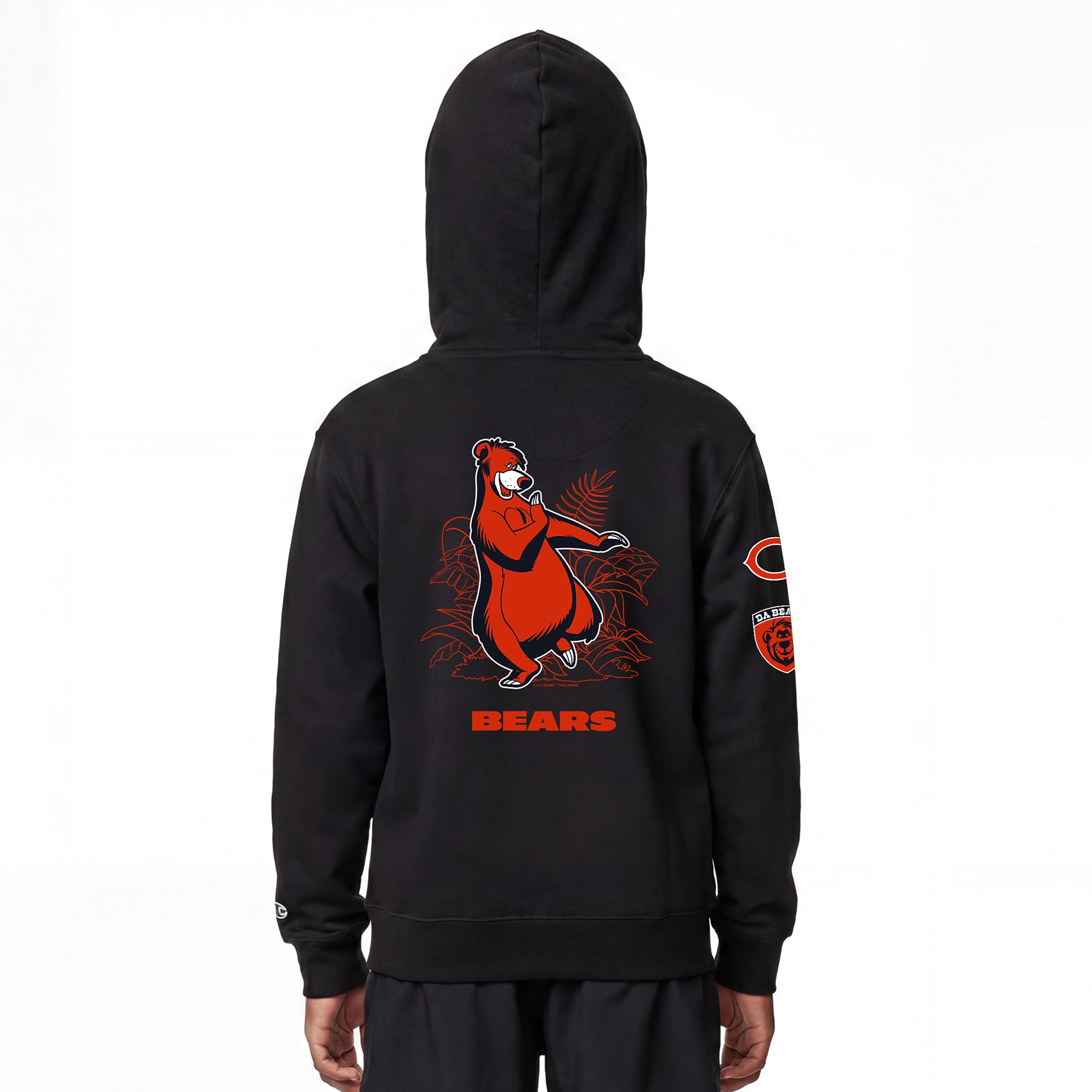 Youth Disney x Champion Black Chicago Bears Baloo Full-Zip Hoodie