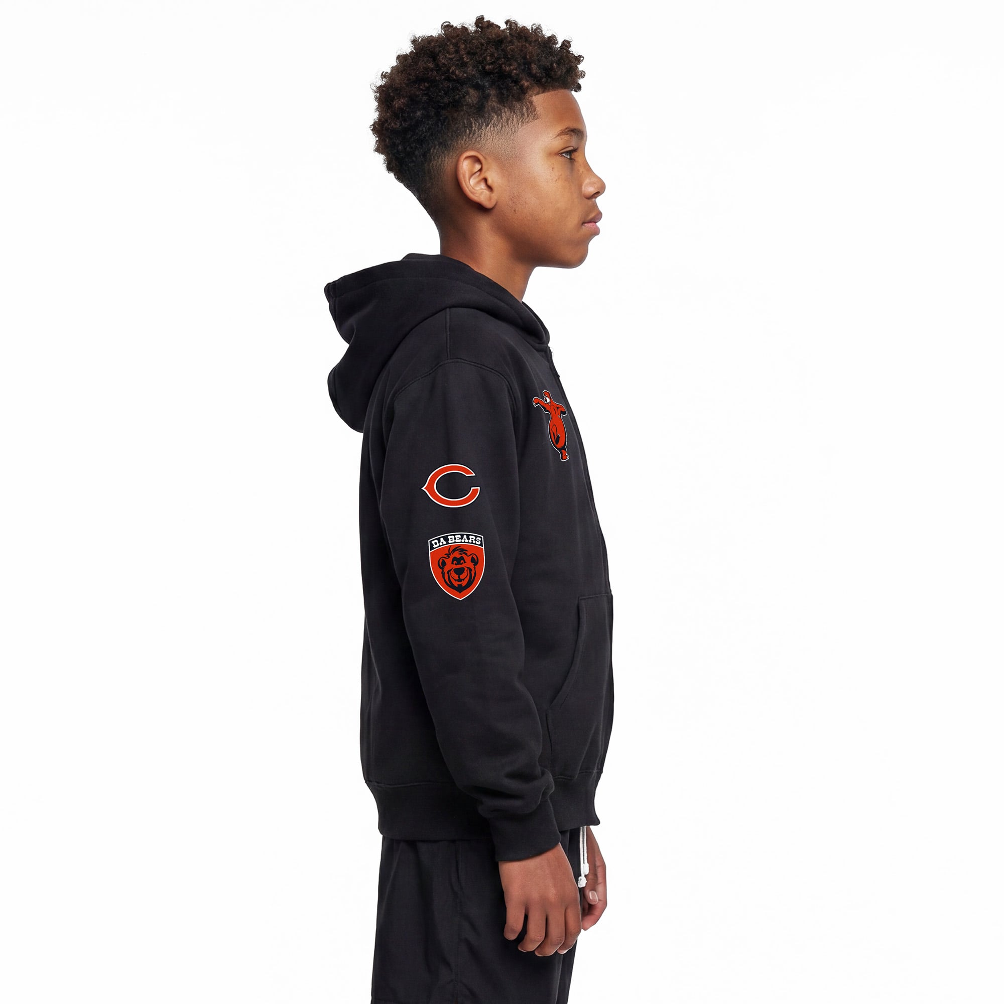 Youth Disney x Champion Black Chicago Bears Baloo Full-Zip Hoodie