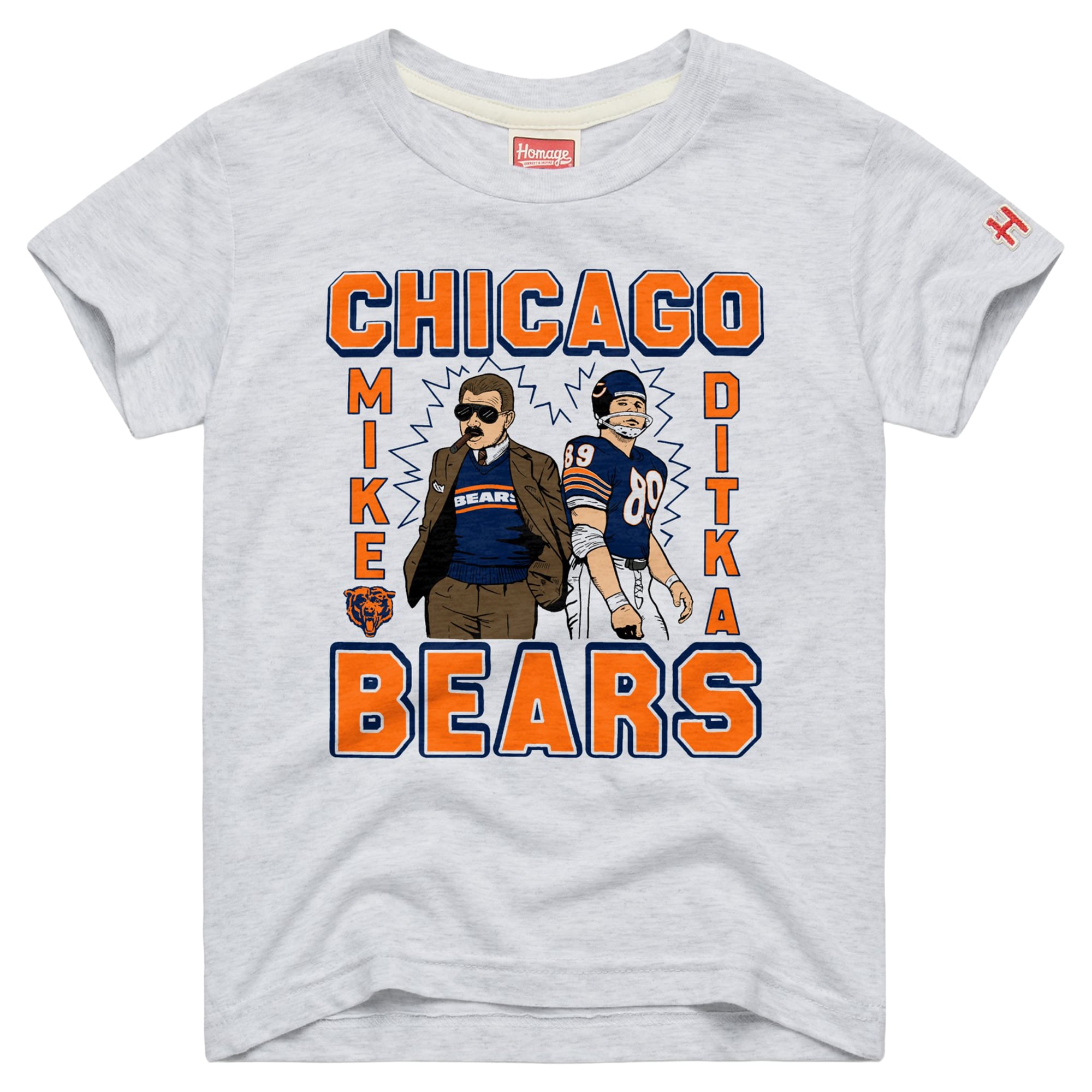 Youth Homage Mike Ditka Chicago Bears Ash Retired Greats T-Shirt