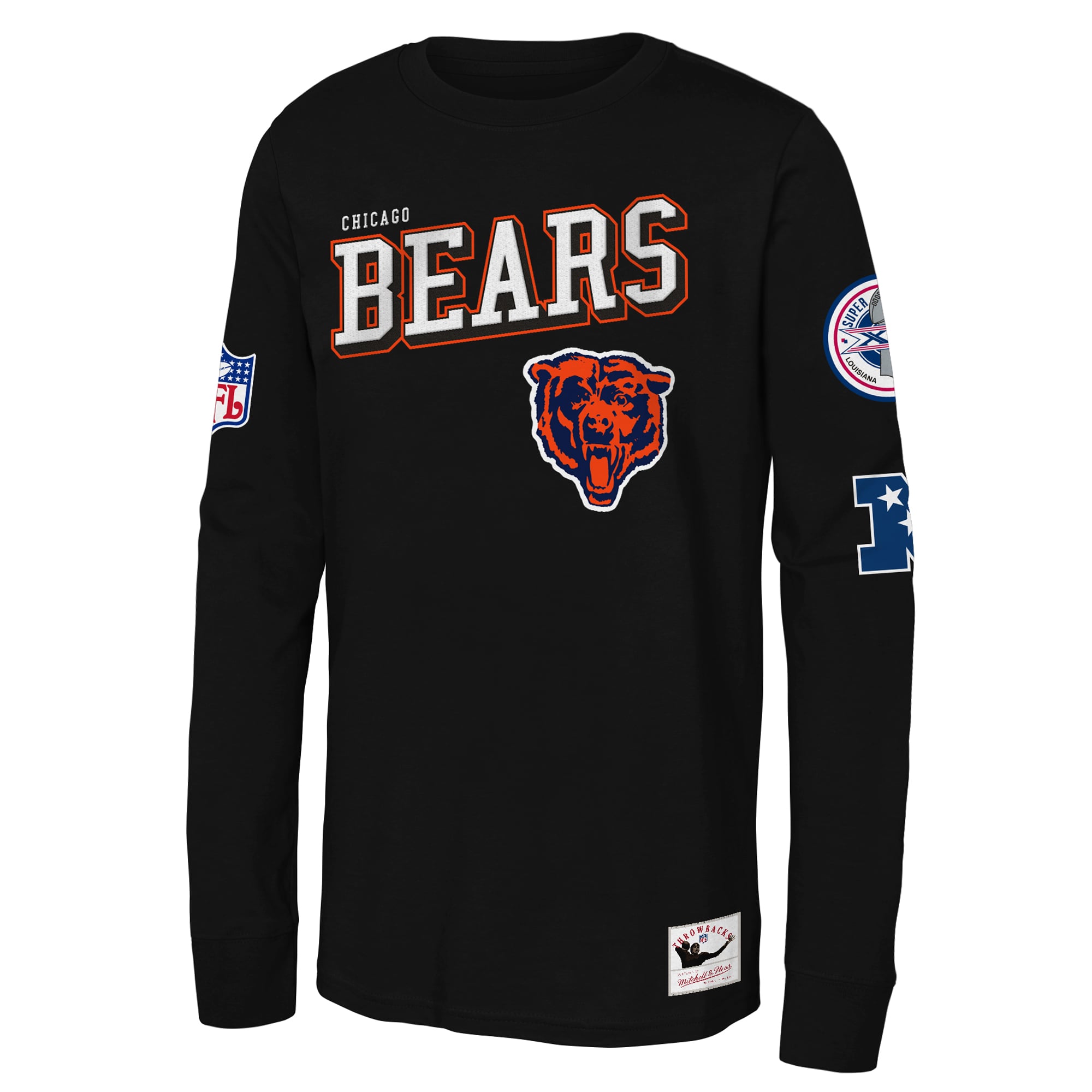 T-shirt à manches longues Mitchell & Ness noir pour jeunes, Chicago Bears Training Camp