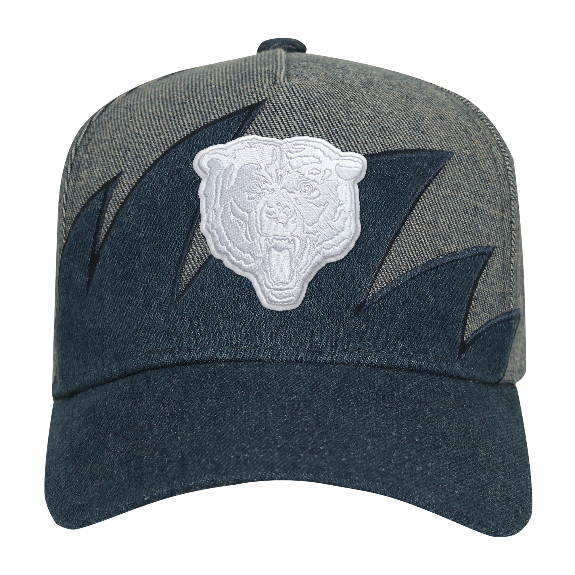 Youth Mitchell & Ness Denim Chicago Bears Sharktooth Pro Pinch Snapback Hat