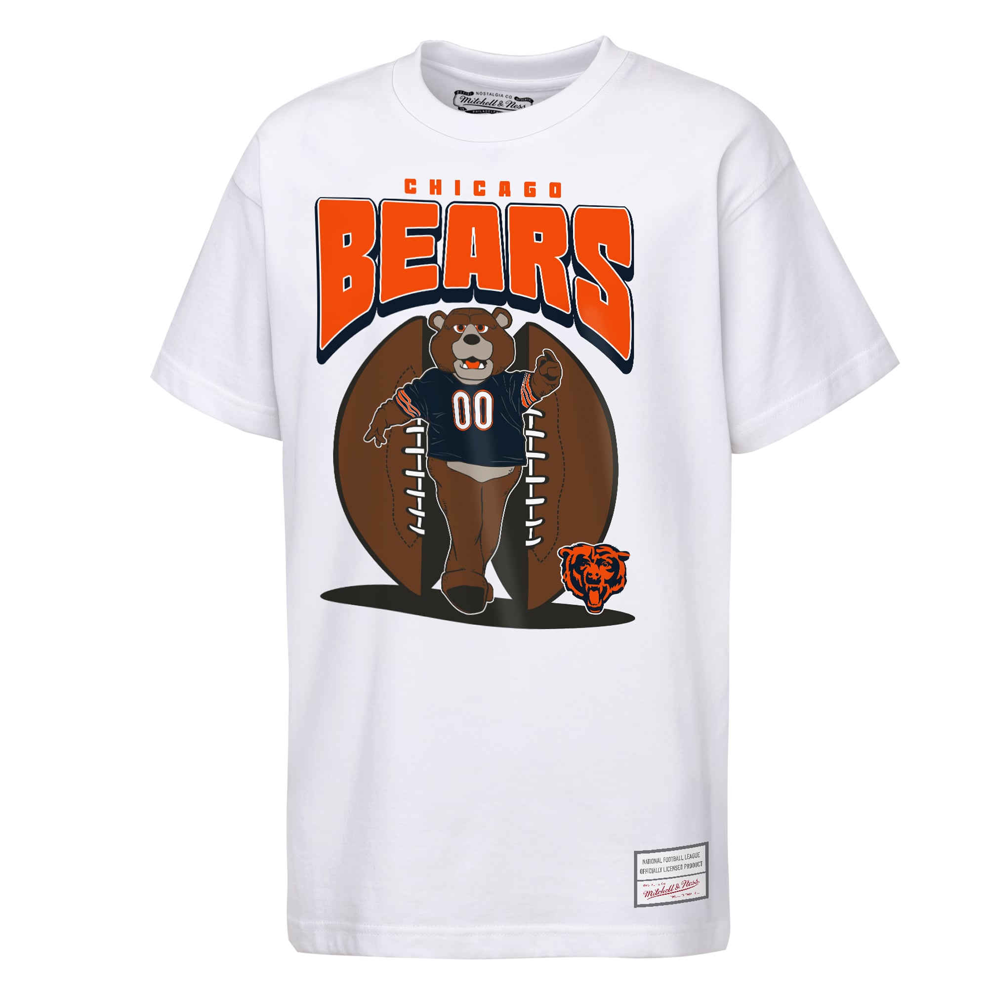 Youth Mitchell & Ness White Chicago Bears Mascot Mania T-Shirt