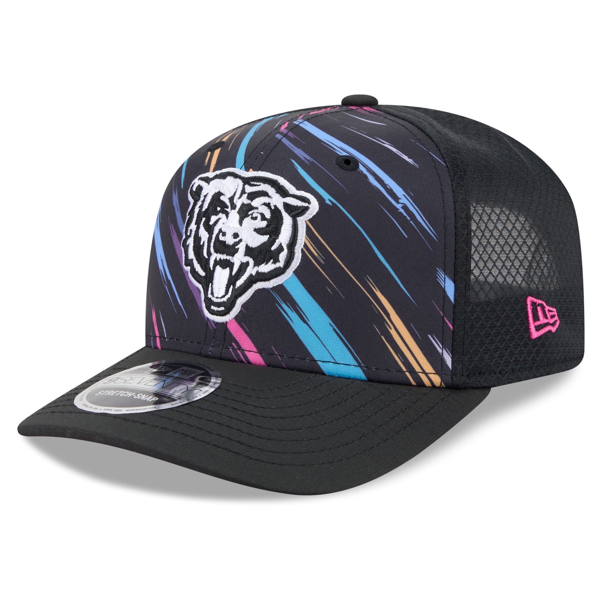 Youth New Era Black Chicago Bears 2026 NFL Crucial Catch 9SEVENTY Adjustable Trucker Hat